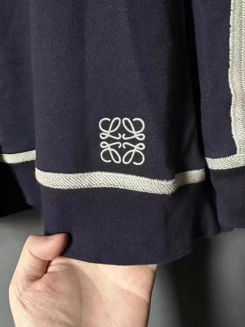 Loewe LOEWE Dark blue embroidered logo hoodie Size L / US 10 / IT 46 - 4 Thumbnail