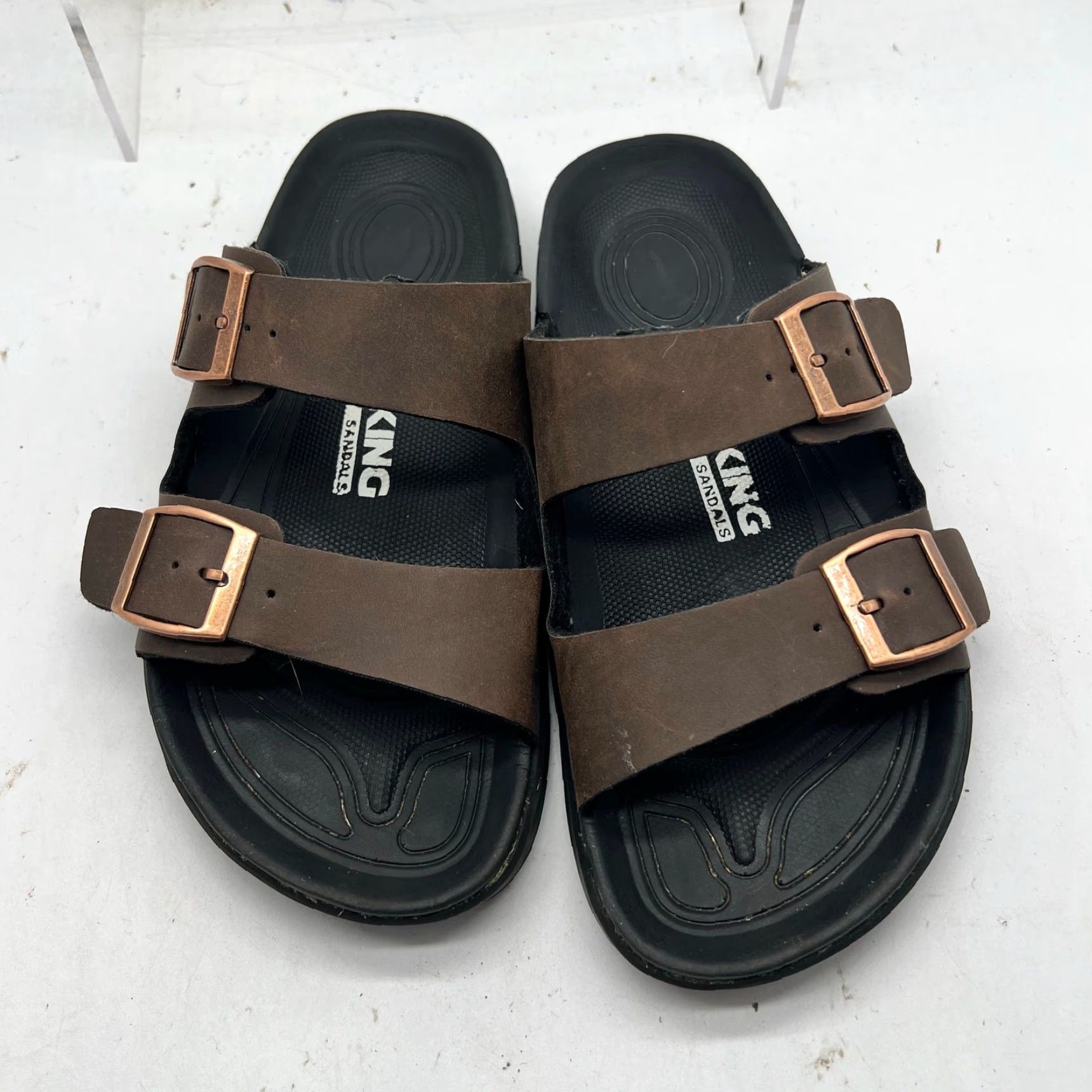 Vintage Viking Slide Sandals Womens 37 US 7 Comfort 2 Strap Brown Buckle - Viking Slide Sandals Womens 7 Brown Buckle 2 Strap Comfort US 7 Size US 7 / IT 37 - 3 Thumbnail