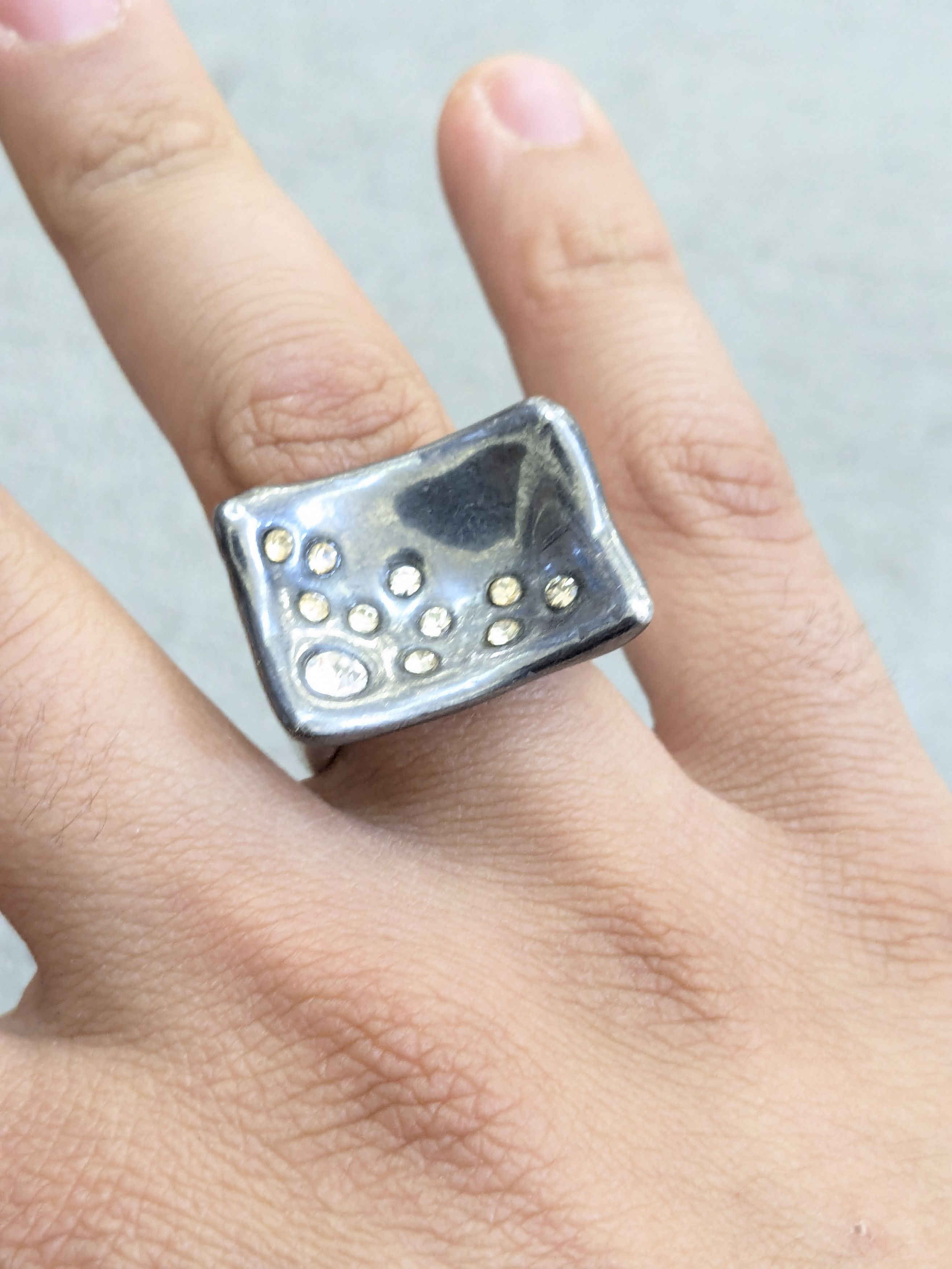 Jewelry × Sterling Silver Vintage Sterling Silver Ring 9 Electroform Hollow Puffy Size ONE SIZE - 12 Thumbnail
