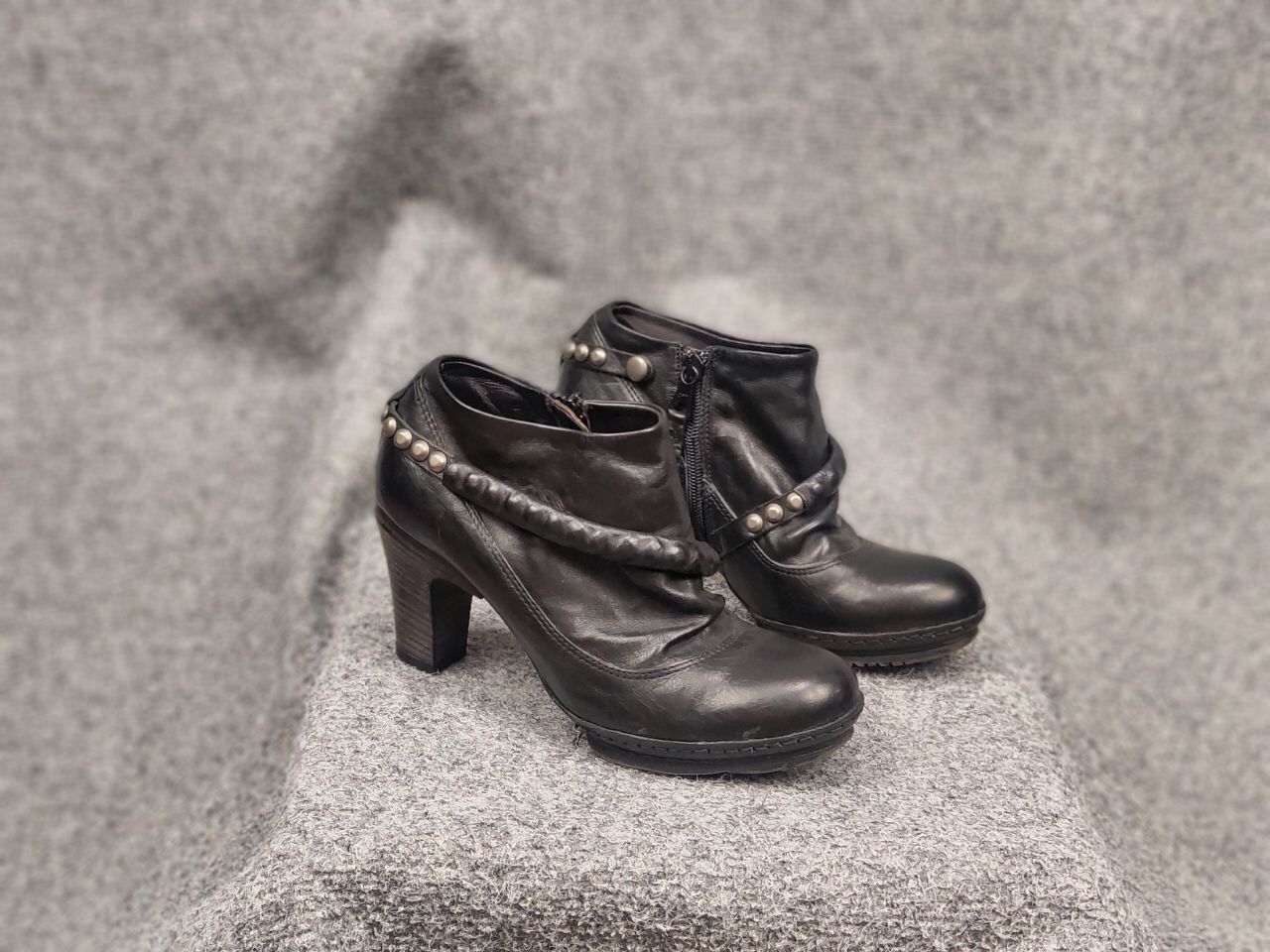 A.S.98 A.S.98 Airstep Design Heels Black Leather low Zip Boots Size US 6 / IT 36 - 14 Thumbnail