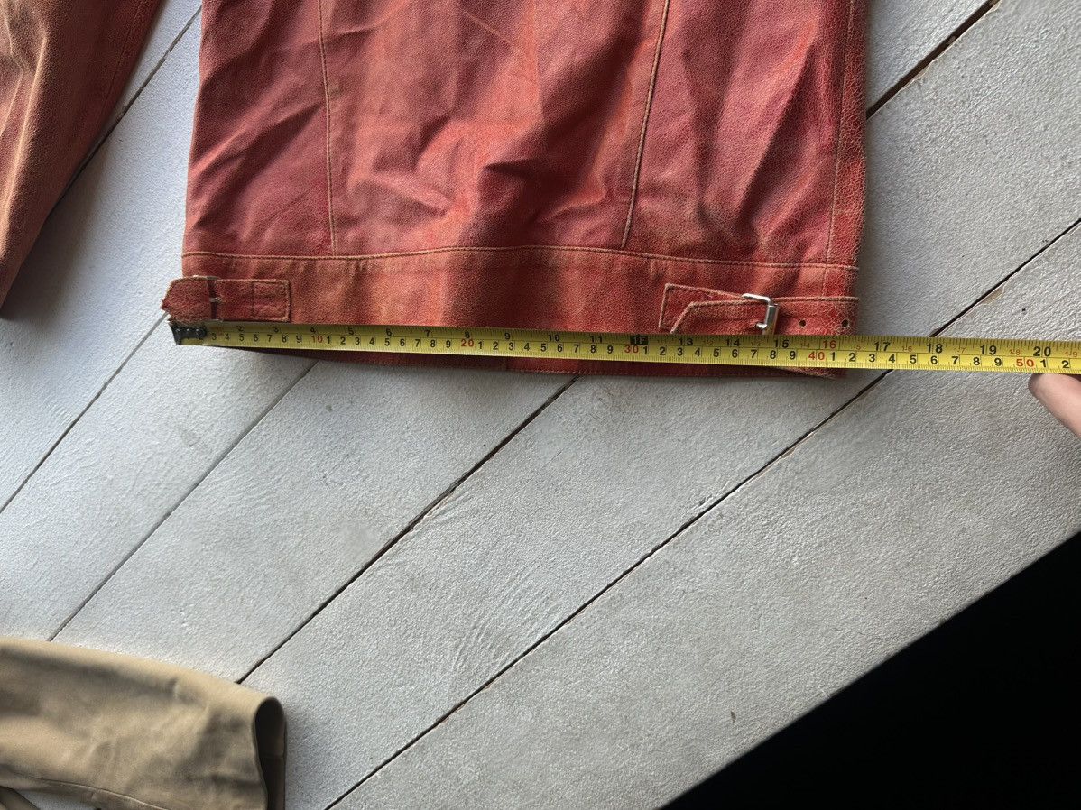 Other 🚨Y2K RICK OWENS TYPE DIRTY SLIM FIT ZIP LEATHER JACKET Size XS / US 0-2 / IT 36-38 - 20 Thumbnail