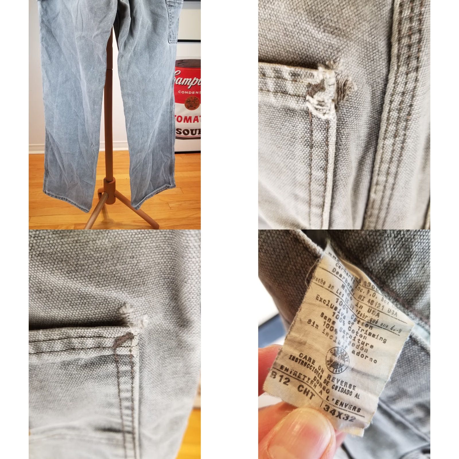 Carhartt VINTAGE Carhartt DUCK WORK Carpenter PANTS SZ 34X32 Brown 90s Distressed Canvas Mens Pants Size US 34 / EU 50 - 9 Thumbnail