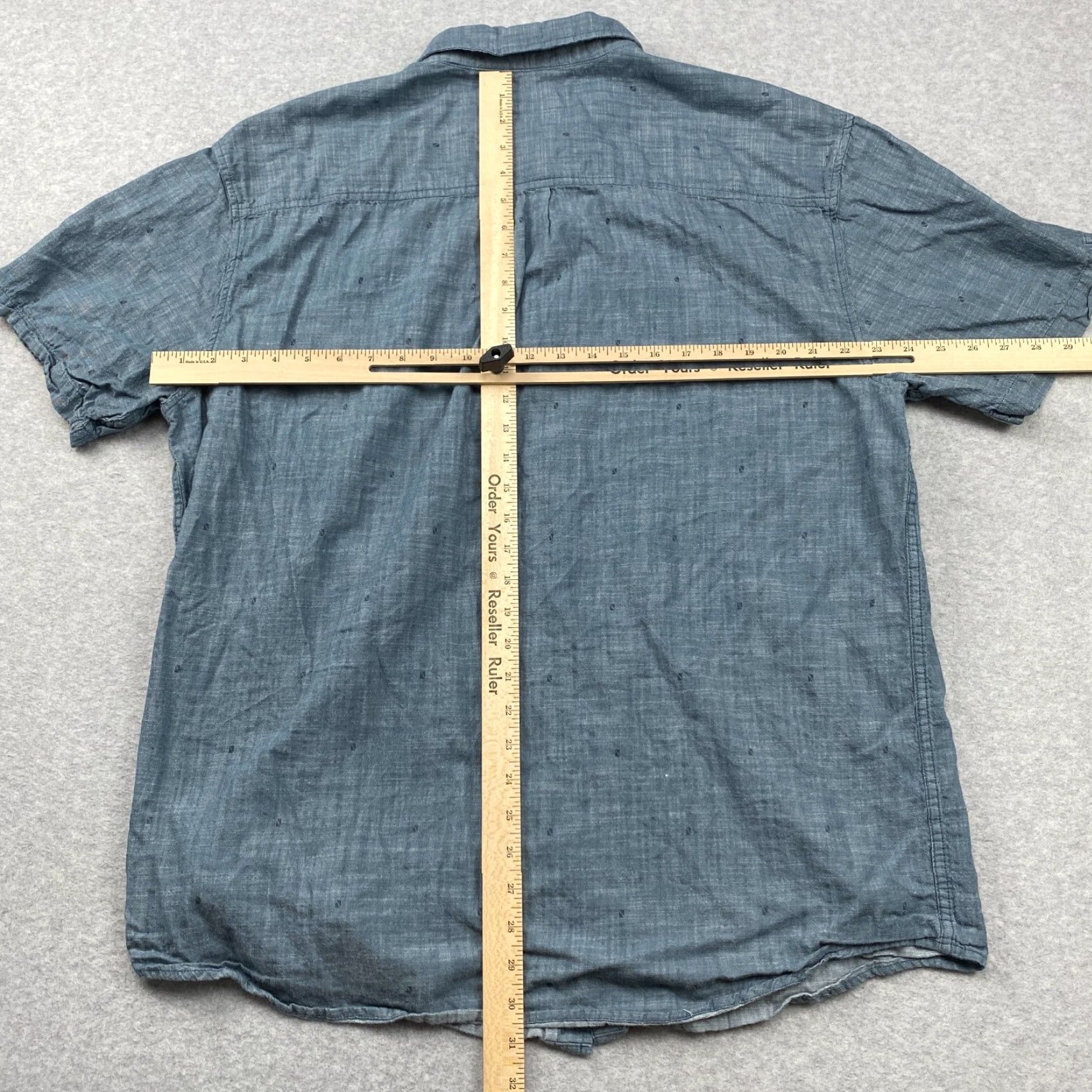Prana Prana Button Down Shirt Mens 2XL Blue Chambray Slim Short Sleeve Organic Cotton Size US XXL / EU 58 / 5 - 7 Thumbnail