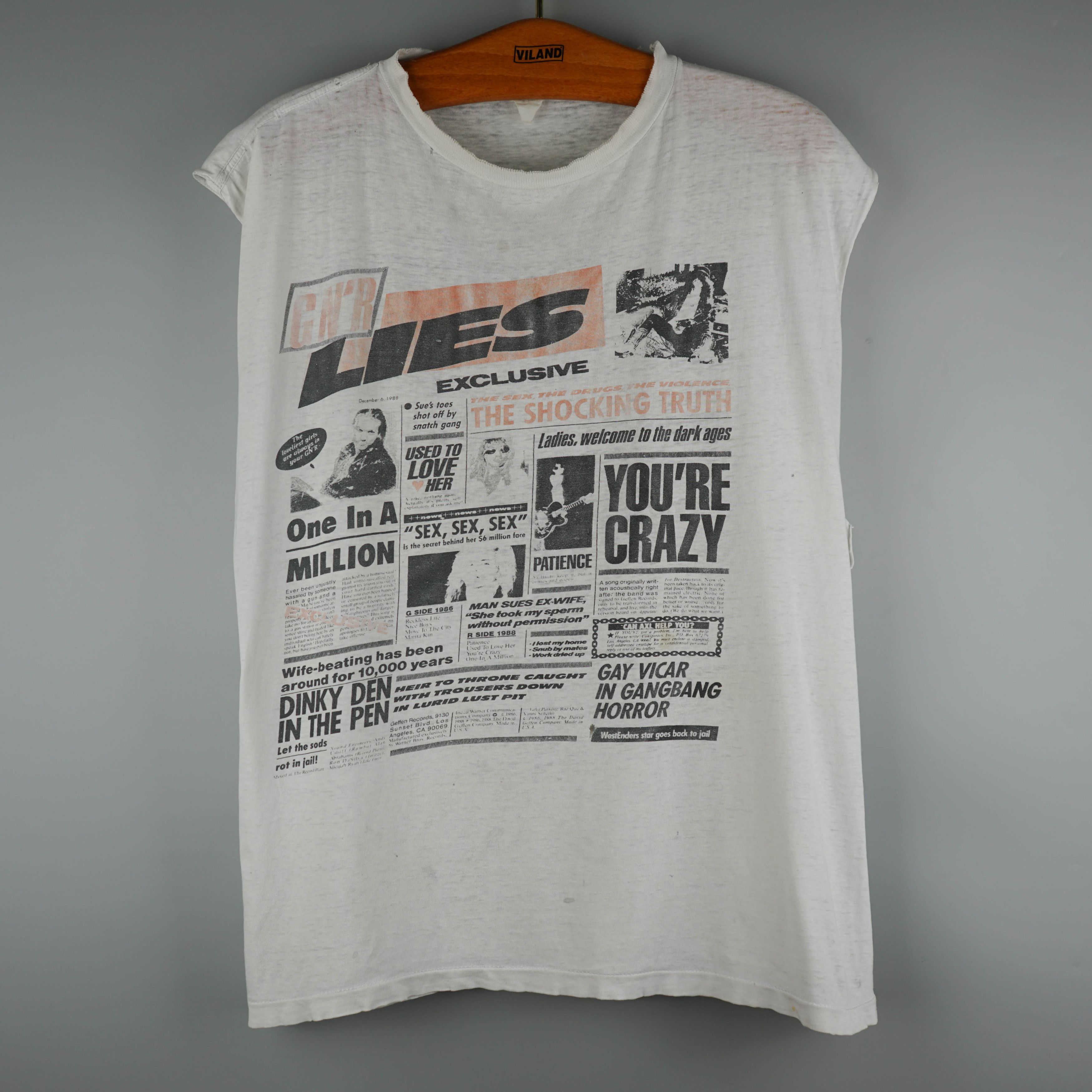 Band Tees × Vintage Vintage 1988 Guns N Roses Lies T-Shirt Size US XL / EU 56 / 4 - 1 Thumbnail