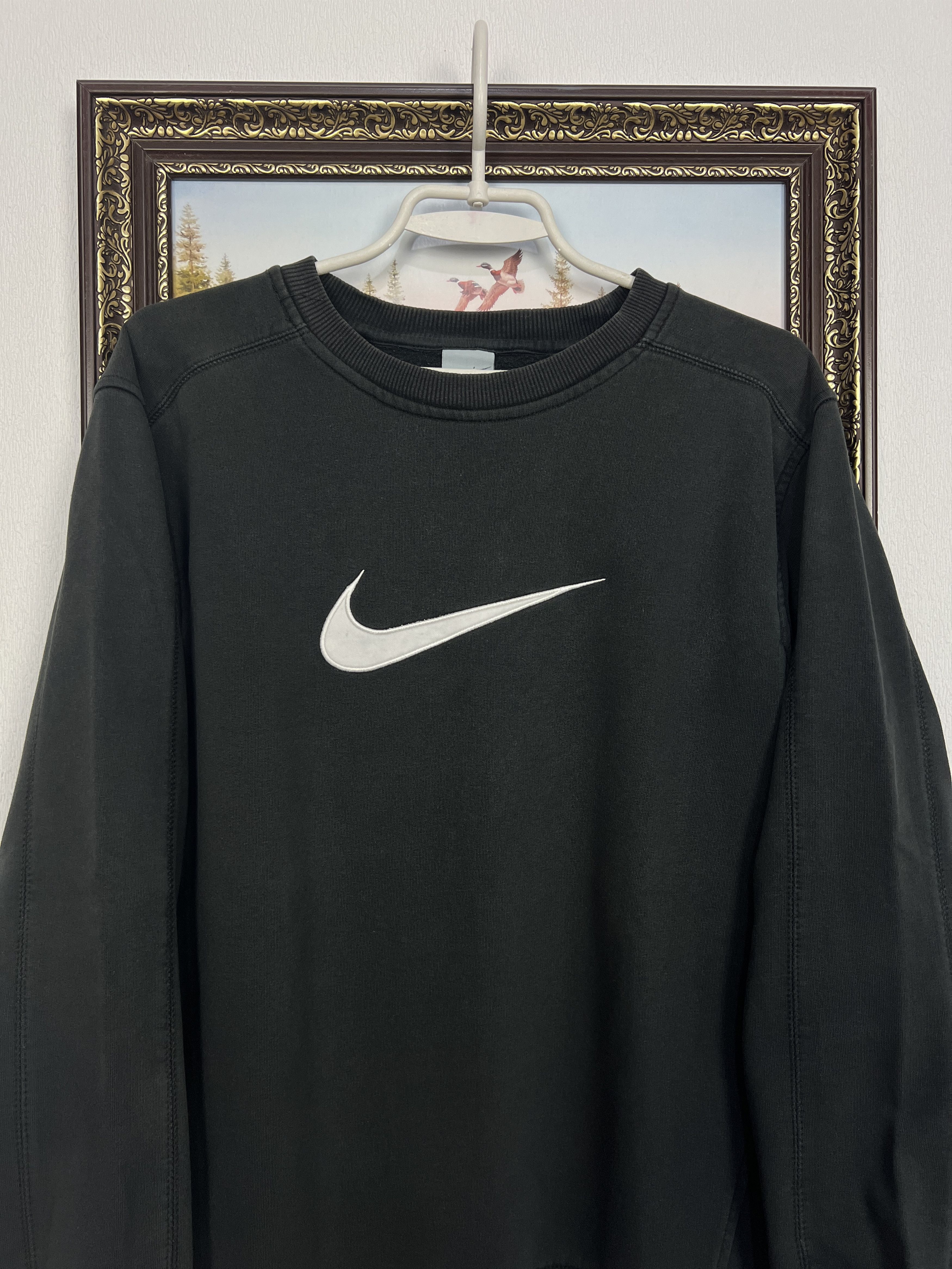 Nike Vintage 2000's Big Swoosh Center Logo Sweatshirt Crewneck Size US M / EU 48-50 / 2 - 2 Thumbnail