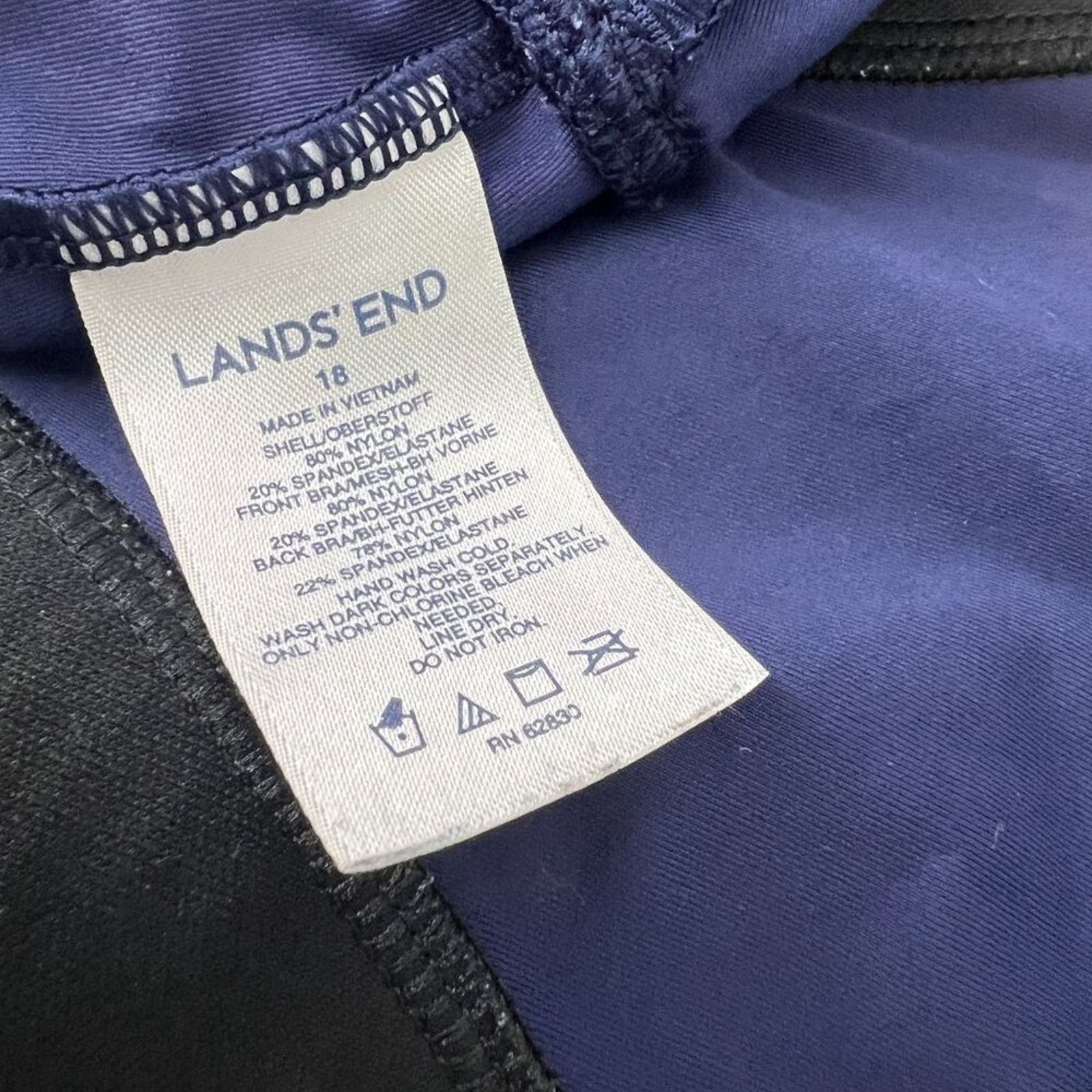 Lands' End Lands End Tankini Top Strappy Halter Deep Sea Blue Size 18 Size XXL / US 16-18 / IT 52-54 - 3 Thumbnail