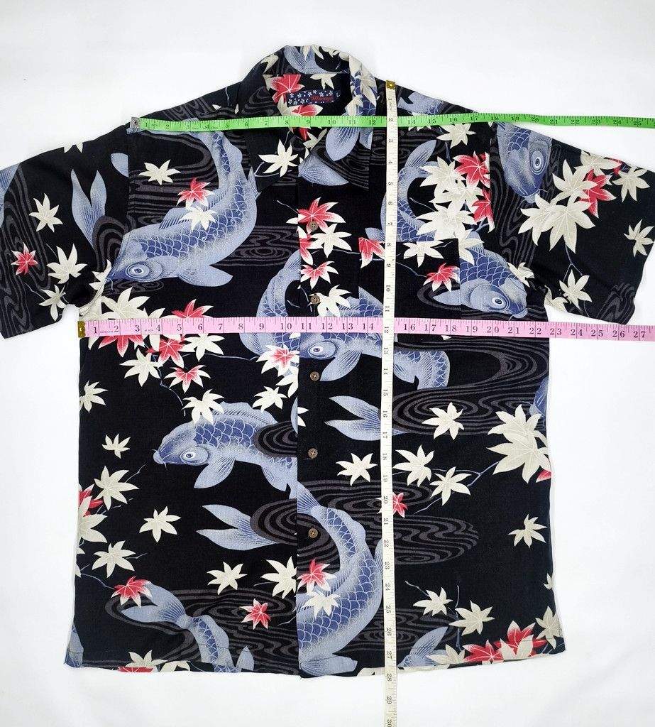 Japanese Brand MACEYE KOI sukajan rayon hawaii shirt over print Size US L / EU 52-54 / 3 - 2 Thumbnail