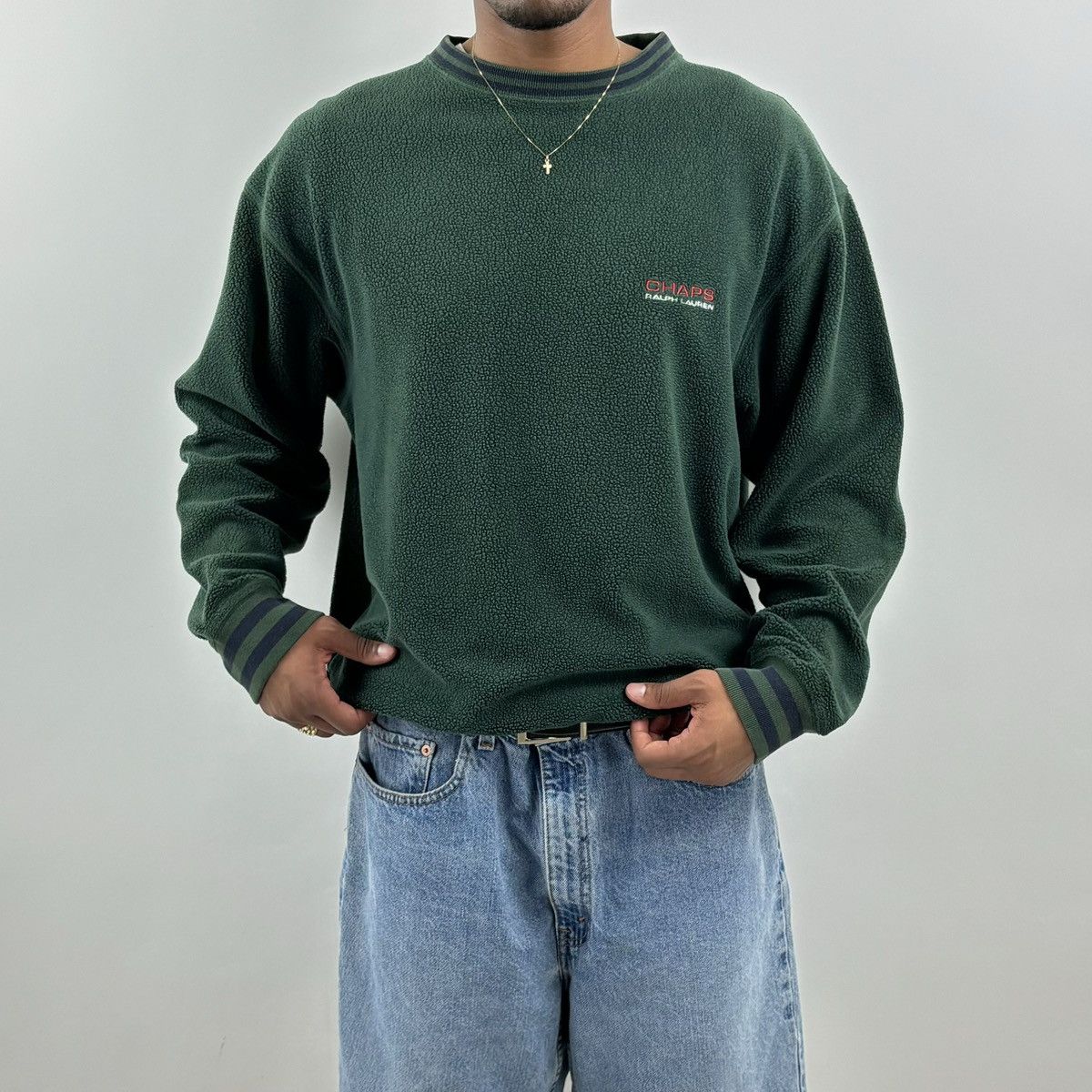 Chaps Ralph Lauren × Polo Ralph Lauren × Vintage vintage 90s CHAPS RALPH LAUREN Fleece Spellout sweatshirt Size US M / EU 48-50 / 2 - 2 Thumbnail