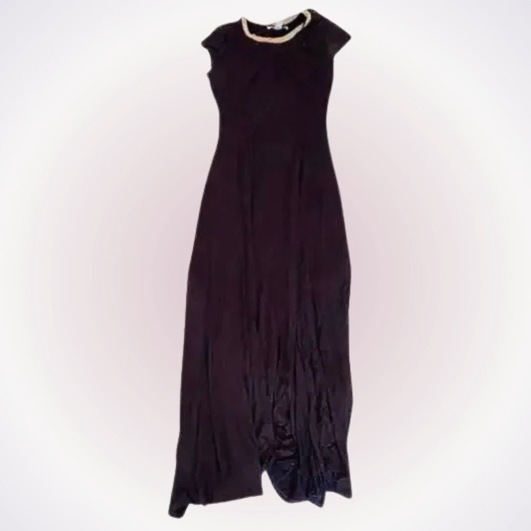 Michael Kors Michael Kors Black Maxi Dress with Gold Trim | Size XS, NWT Size XS / US 0-2 / IT 36-38 - 1 Thumbnail