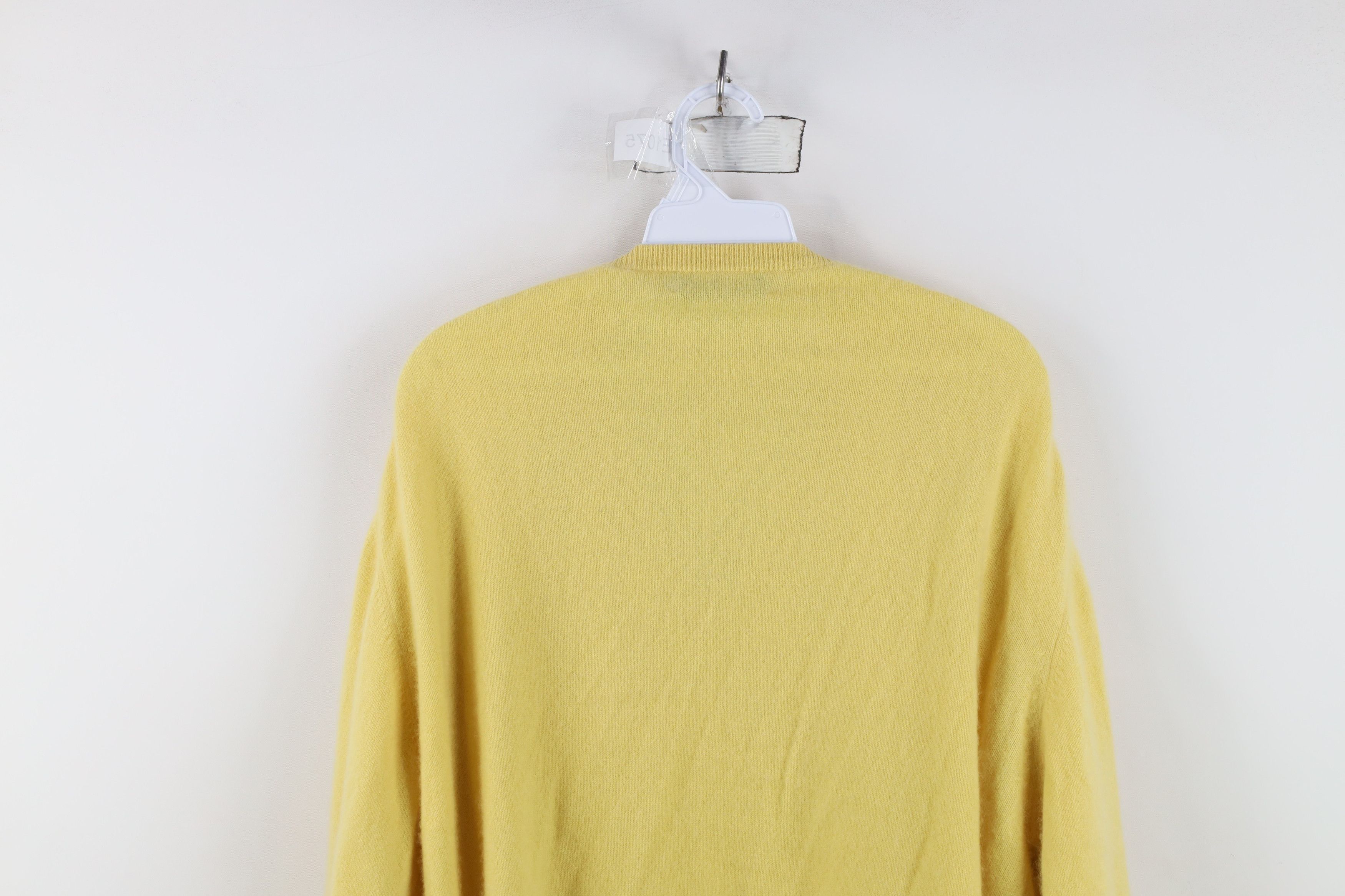 Vintage Vintage 90s Streetwear Cashmere Knit V-Neck Sweater Yellow Size US M / EU 48-50 / 2 - 10 Thumbnail