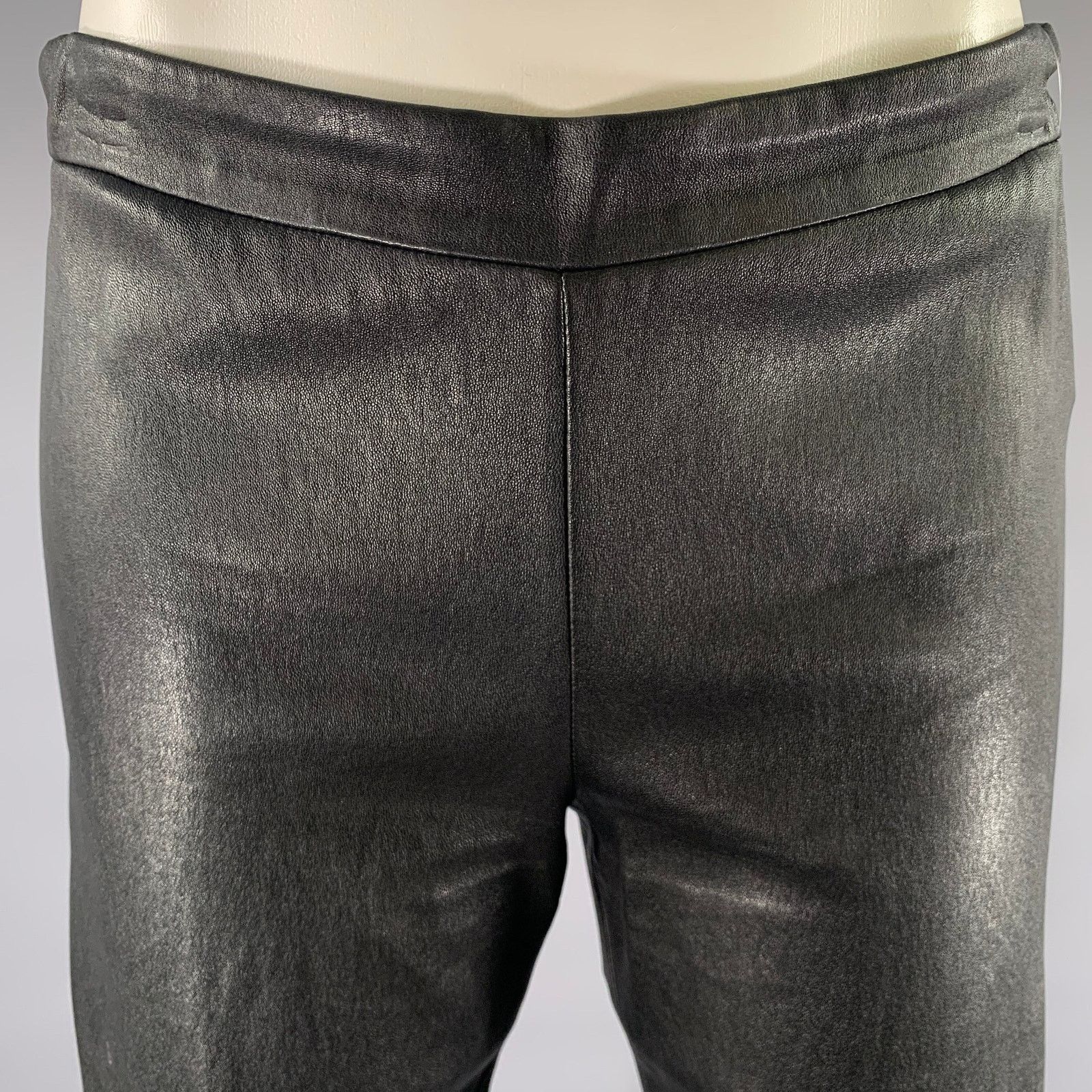 Vince VINCE Size M Black Leather Leggings Size US 30 / EU 46 - 2 Thumbnail