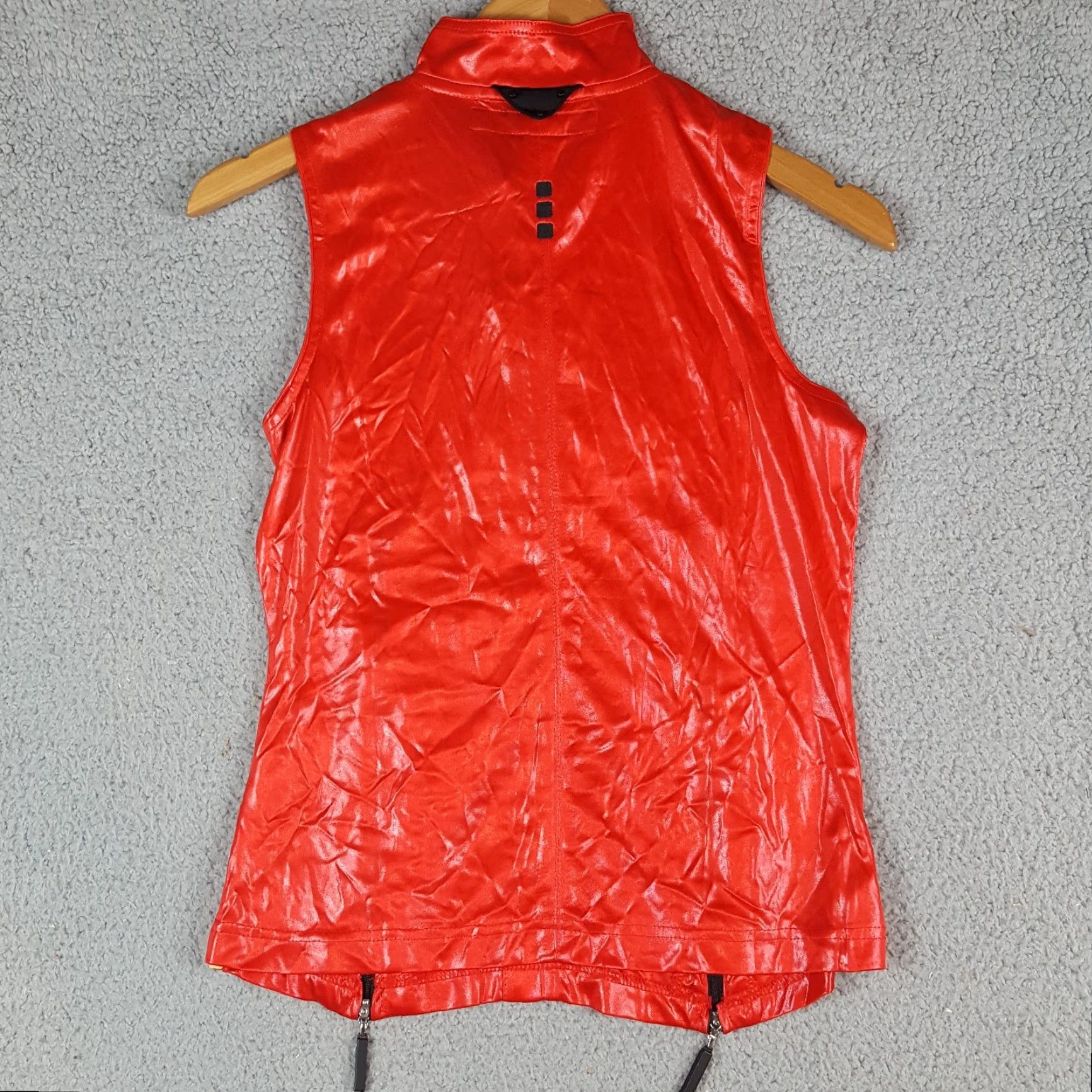 Vintage VINTAGE Jamie Sadock Tank Top Vest Polo Woman S Red Faux Leather Wet Look Sleeveless Size S / US 4 / IT 40 - 6 Thumbnail