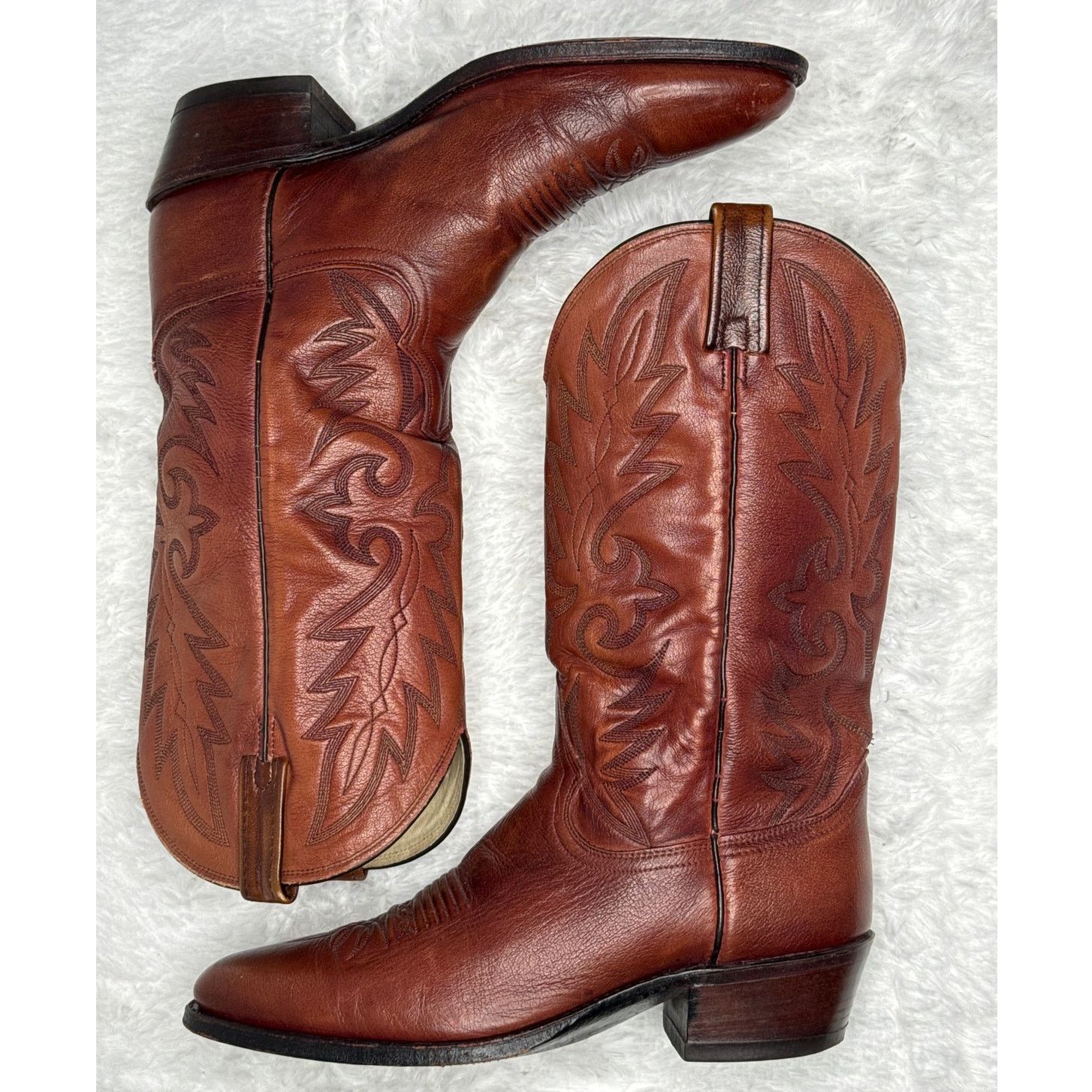 Dan Post 1990s Dan Post Brown Leather Western Cowboy Boots 10.5D Size US 10.5 / EU 43-44 - 9 Thumbnail