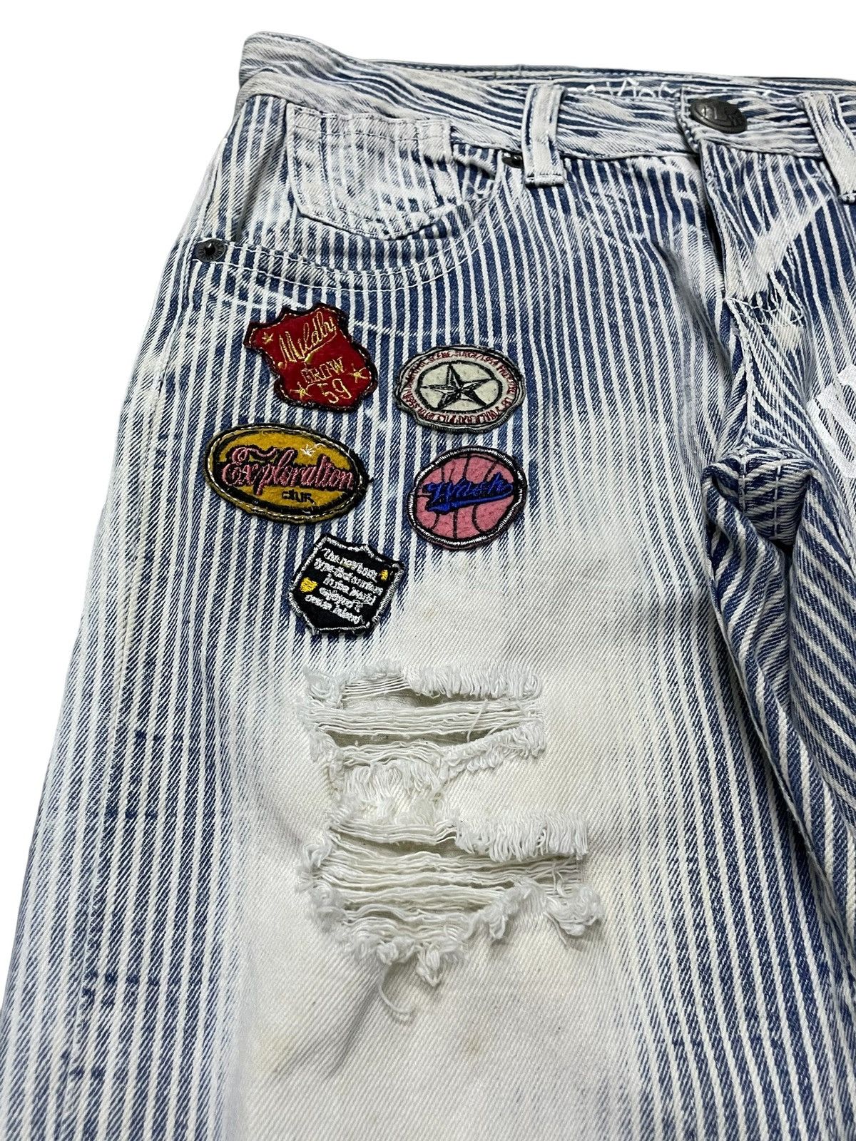 Hysteric Glamour × Japanese Brand The Vintage Standard Japan Hickory Distressed Laser Jeans Size US 30 / EU 46 - 8 Thumbnail