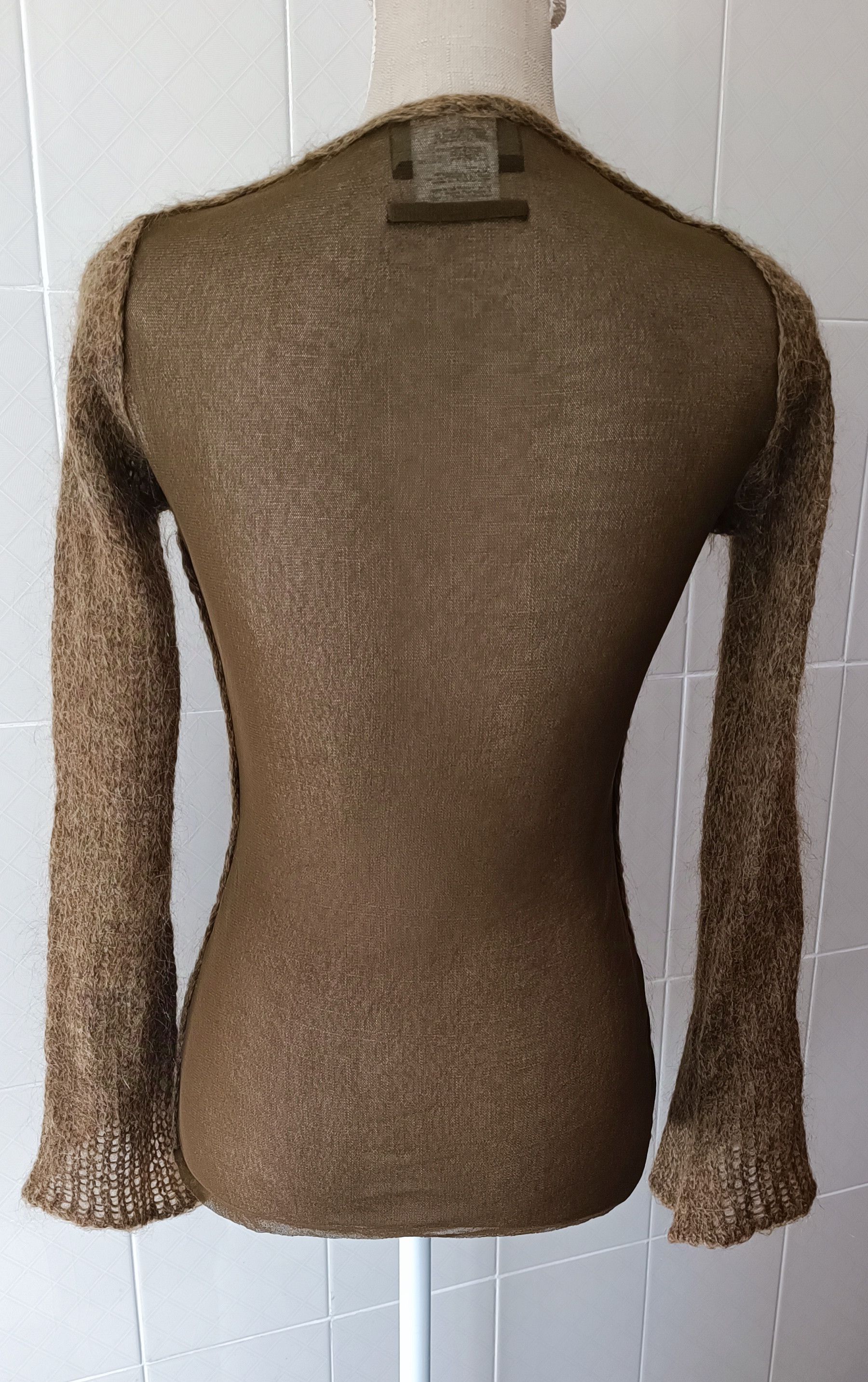Jean Paul Gaultier 90's- Mohair sleeves and nylon micro mesh top Size XS / US 0-2 / IT 36-38 - 15 Thumbnail