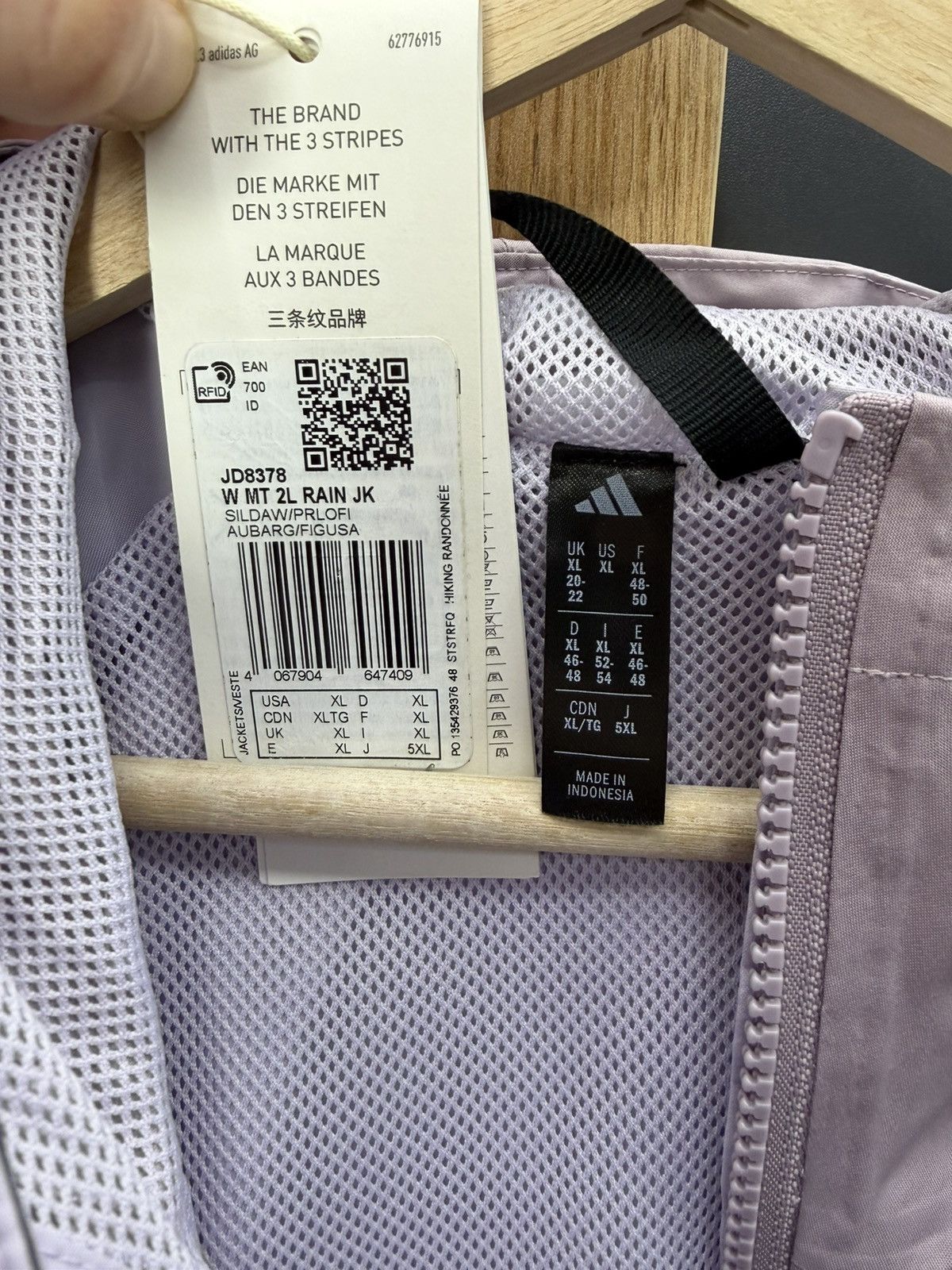 Adidas Adidas Terrex Multi 2L Rain.Rdy Jacket Purple Women’s Size XL / US 12-14 / IT 48-50 - 8 Thumbnail