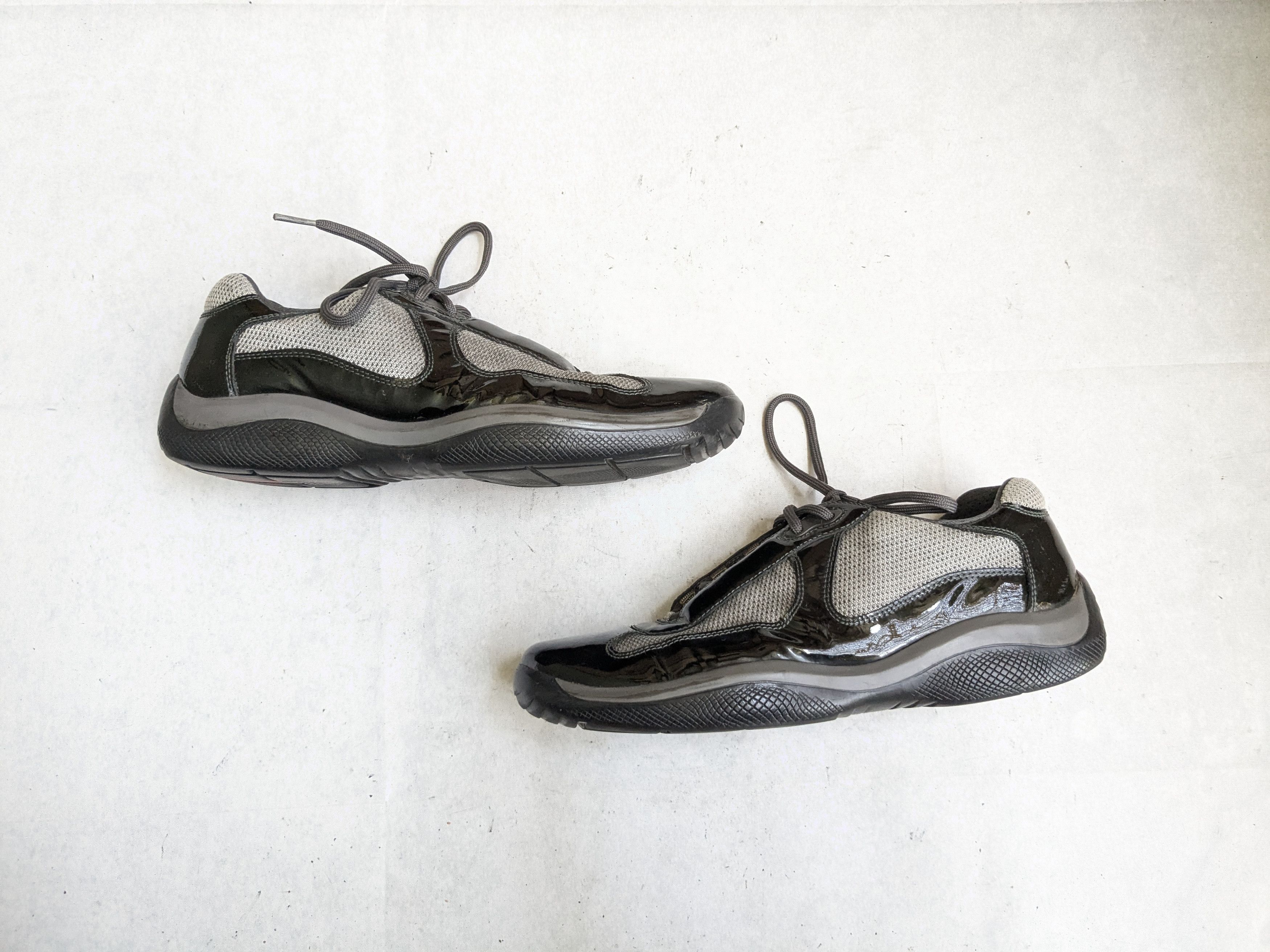 Prada Prada America's Cup Sneakers Gray Patent Leather 9 Low Top Size US 9 / EU 42 - 1 Thumbnail
