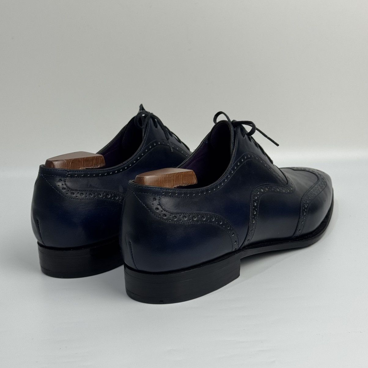 Corthay Corthay Bespoke Wingtip Oxford Navy Blue PatinaLeather Shoes Size US 10 / EU 43 - 13 Thumbnail