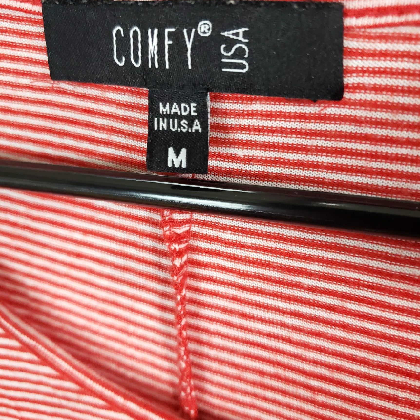 Vintage Comfy USA Womens Dress Sz Medium Red White Stripe Pocket Knit T-Shirt Dress Casual Size M / US 6-8 / IT 42-44 - 6 Thumbnail