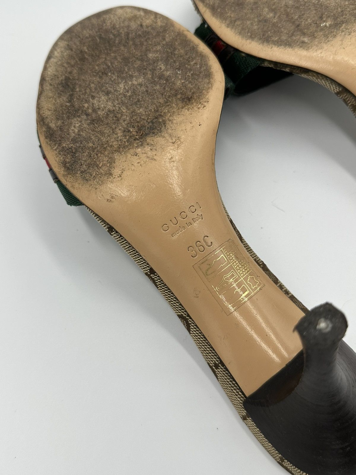 Gucci Gucci cloth heeled sandals monogram interlocking GG with box Size US 6 / IT 36 - 14 Thumbnail