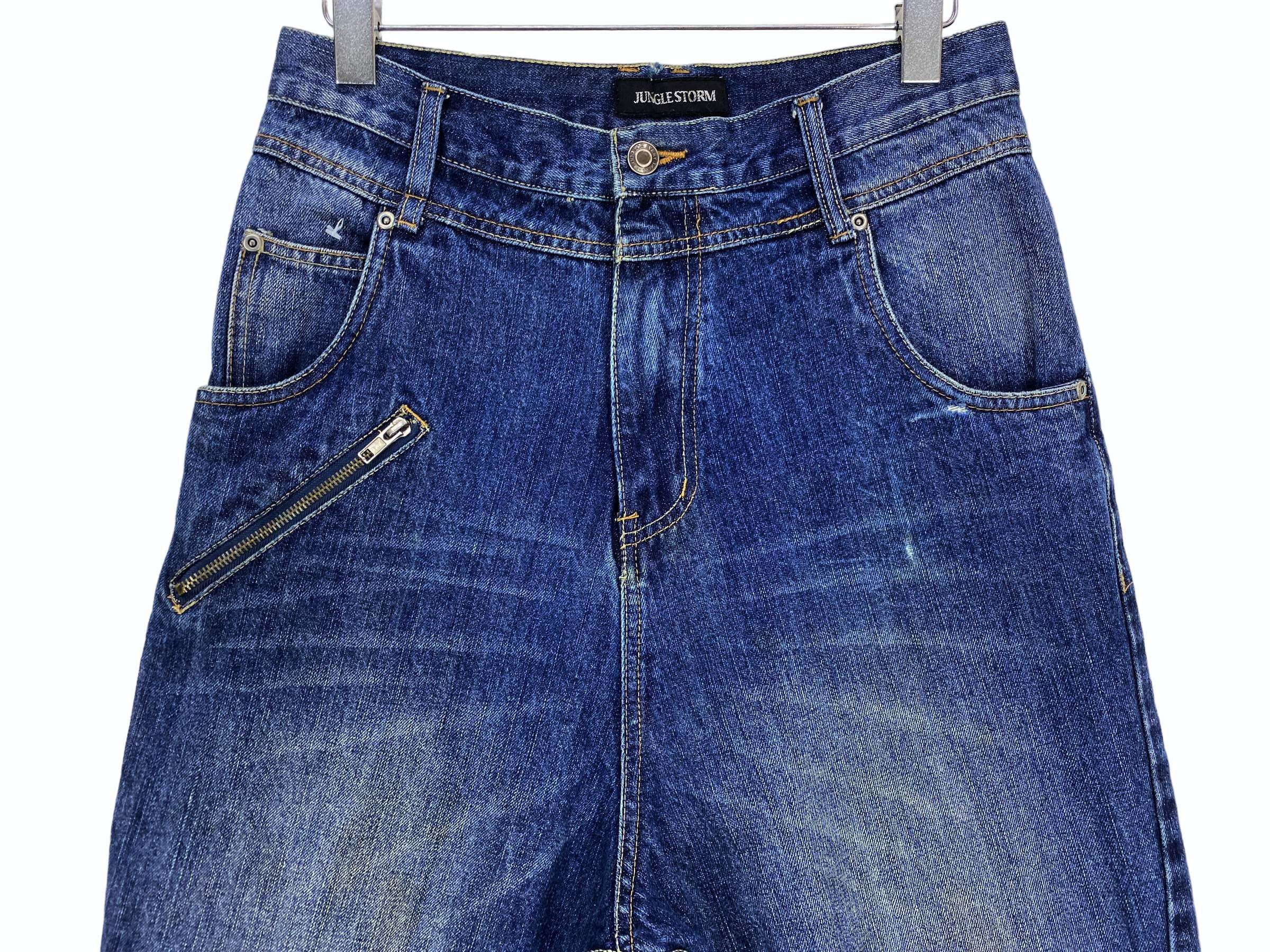 Japanese Brand Jungle Storm Balloon Drop Crotch Workwear High Waisted Jeans Size US 29 - 3 Thumbnail