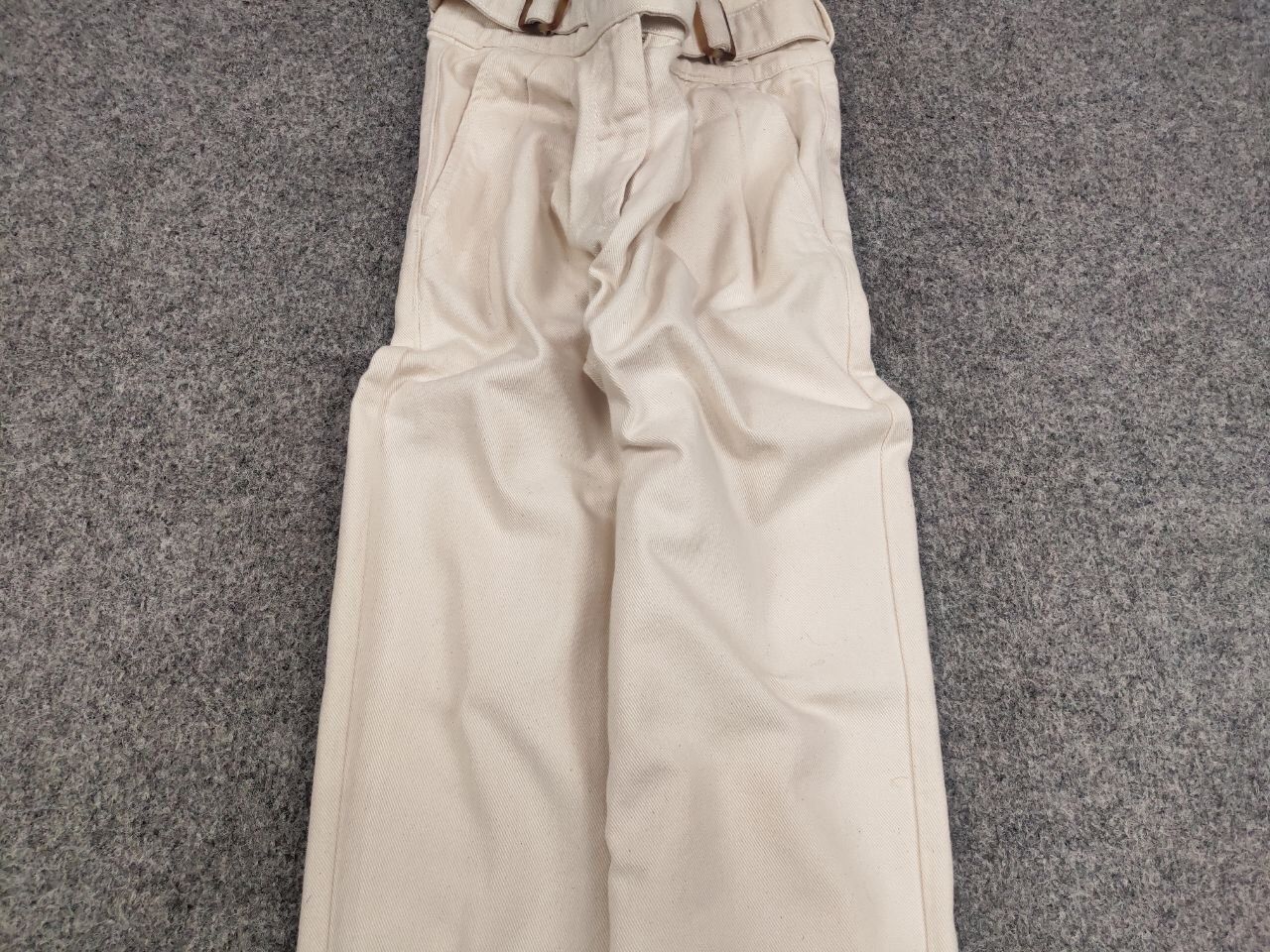 Sezane Sezane Paris Design Beige Denim Jeans with belt Size 34" / US 12 / IT 48 - 5 Thumbnail