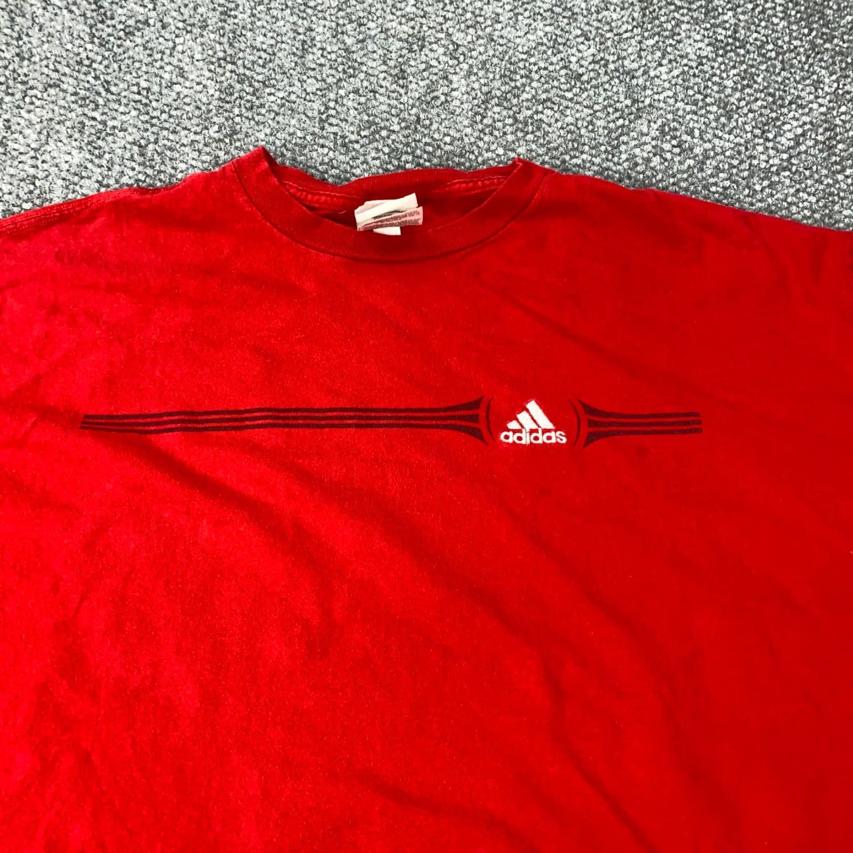Adidas VTG Adidas Tee Shirt Mens XL Red Embroidered Short Sleeve Size US XL / EU 56 / 4 - 3 Thumbnail