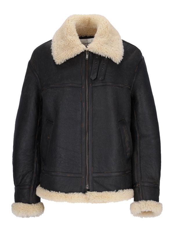Saint Laurent Paris o1bcso1str1125 Avaitor Jacket in Dark Brown Size XS / US 0-2 / IT 36-38 - 1 Thumbnail