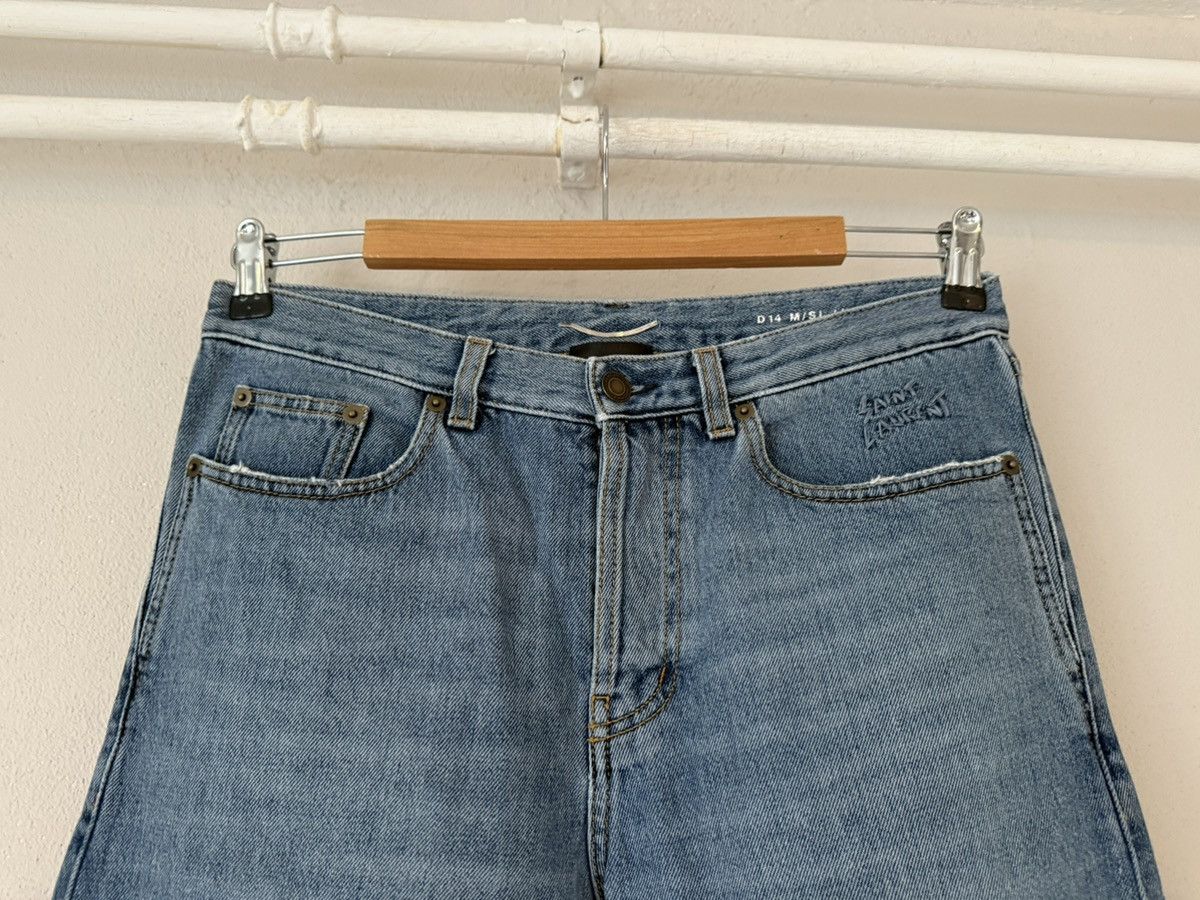 Saint Laurent Paris Saint Laurent Paris Distressed Slim Jeans Blue Denim Size 31 Size US 31 - 3 Thumbnail