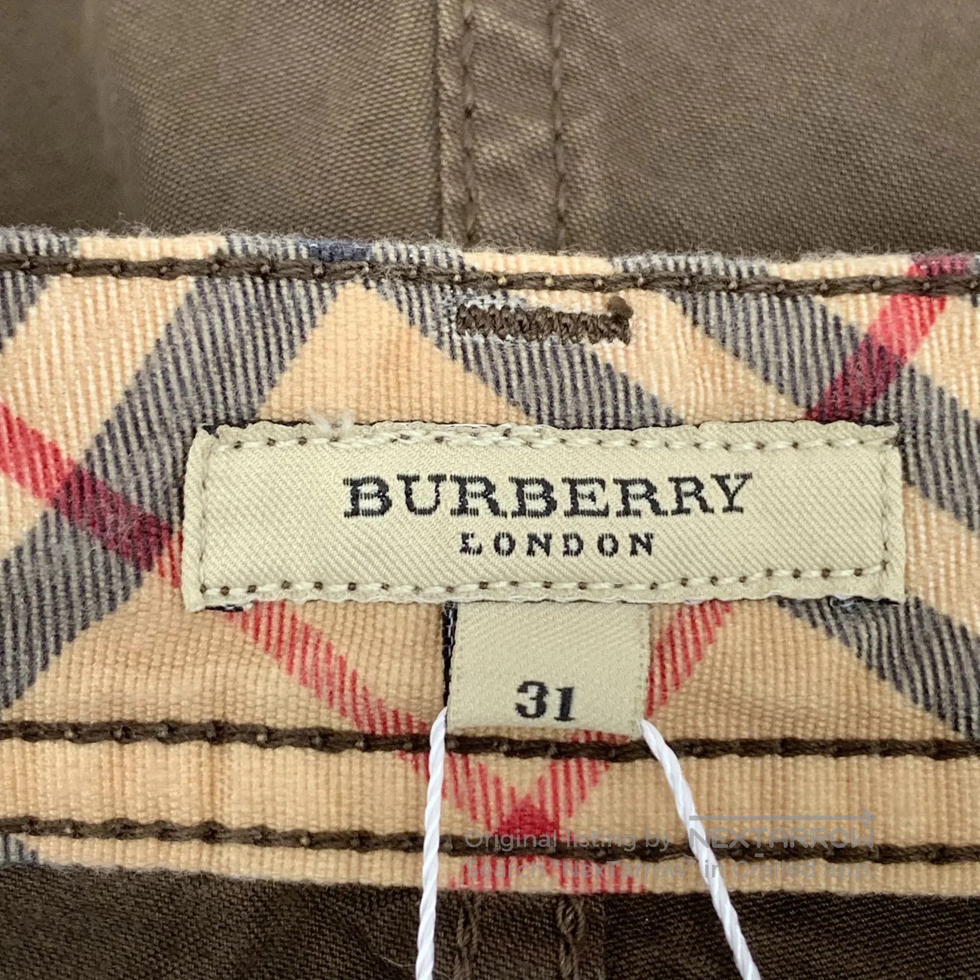Burberry Burberry Brown Washed Cotton Casual Pants| Size US 31 - 7 Thumbnail