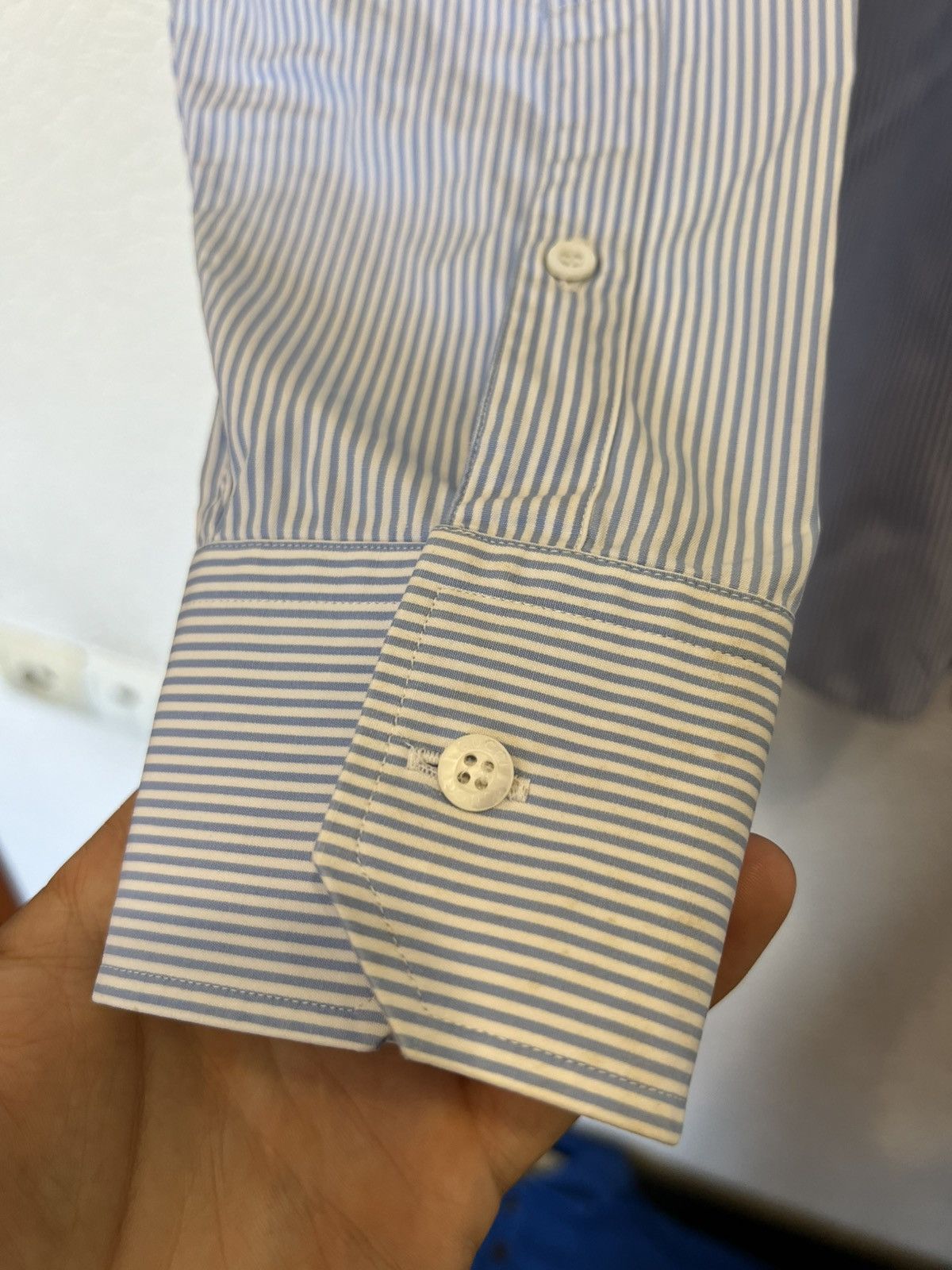 Gucci Gucci Tom Ford White Classic Shirt Button Mens Blue Size US L / EU 52-54 / 3 - 7 Thumbnail
