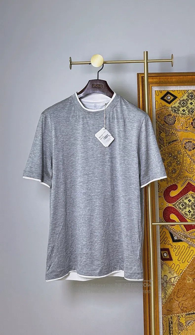 Brunello Cucinelli Brunello Cucinelli Silk-cotton blend short-sleeve T-shirt Size US M / EU 48-50 / 2 - 1 Thumbnail