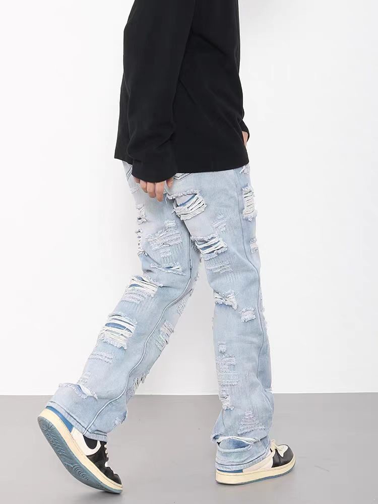 Japanese Brand × Jean Vintage washed ripped street micro flared jeans Size US 34 / EU 50 - 5 Thumbnail