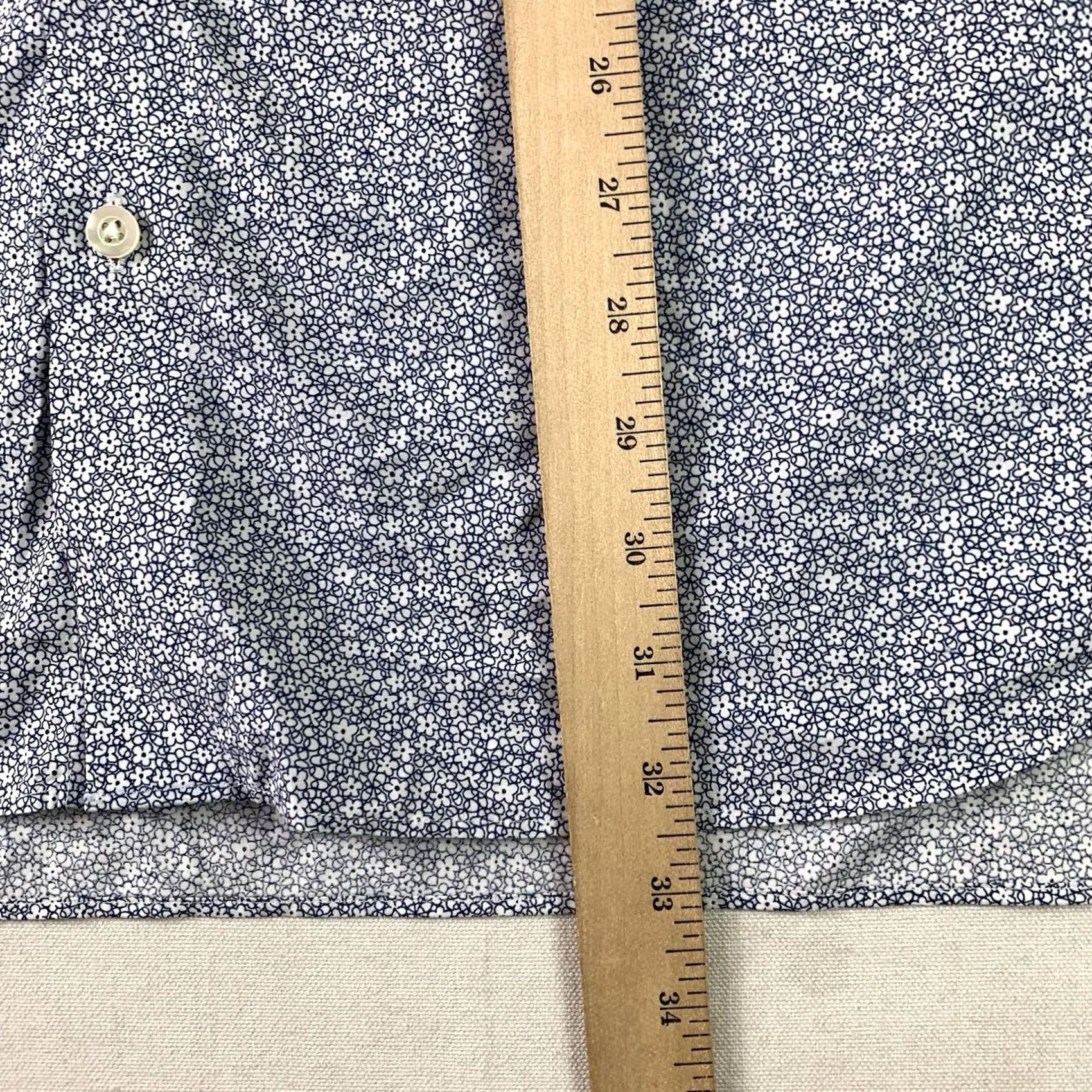 Bonobos Bonobos Stretch Button-Up Shirt Mens XXL blue white floral Long Sleeve Regular Slim Cotton Woven Floral Pattern Casual Men Size US XXL / EU 58 / 5 - 4 Thumbnail