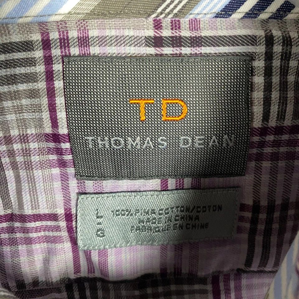 Thomas Dean Thomas Dean Button Up Shirt Men's Large 100% Pima Cotton L Size US L / EU 52-54 / 3 - 3 Thumbnail