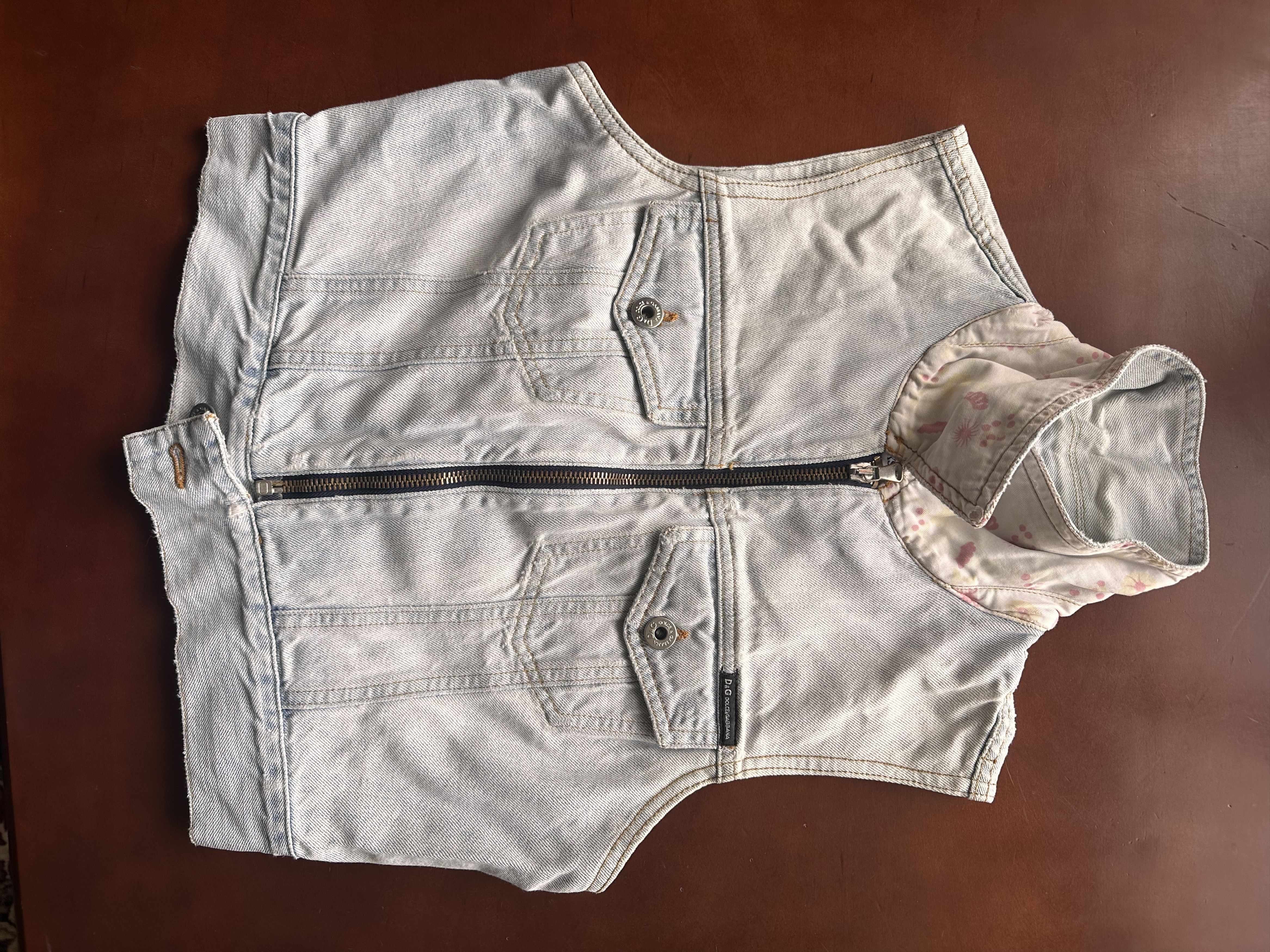 Dolce & Gabbana Dolce&Gabbana Vintage Washed Blue Distress Denim Zip Vest Size XS / US 0-2 / IT 36-38 - 14 Thumbnail