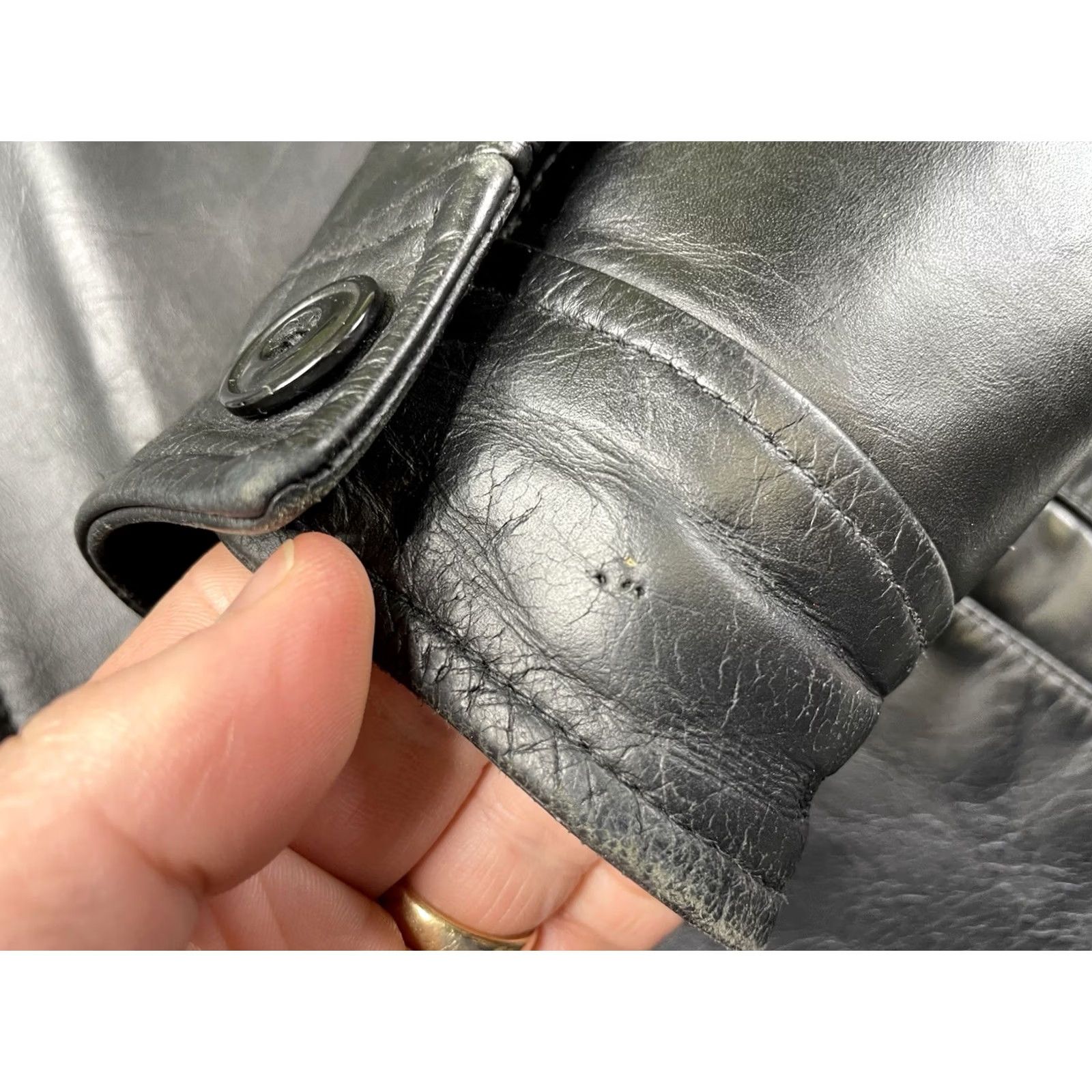 Gap VINTAGE Gap Men's Leather Jacket Black Full Zip 90s XS Regular Zippered Quilted Liner Size US XS / EU 42 / 0 - 4 Thumbnail