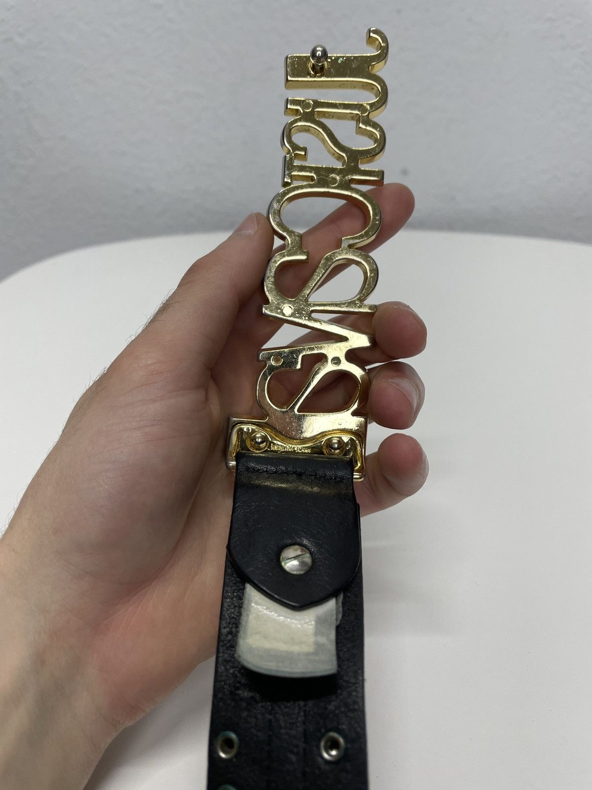 Roberto Cavalli Vintage Y2K Just Cavali Black Metal Leather Buckle Belt Size ONE SIZE - 13 Thumbnail