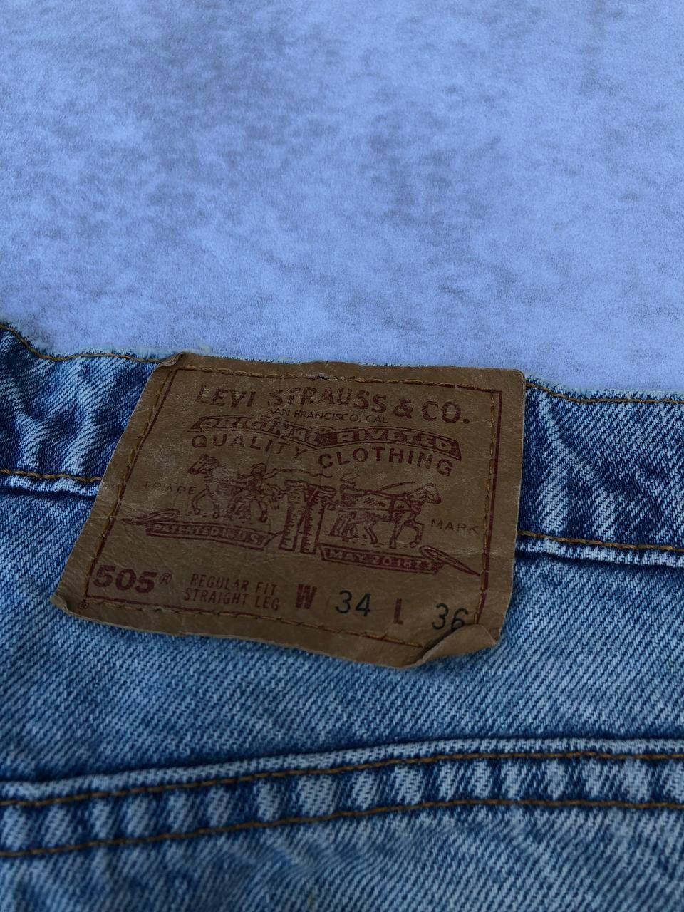 Levi's Vintage Thrashed Levi's Leather Pocket Ripped Jeans Size US 33 - 15 Thumbnail
