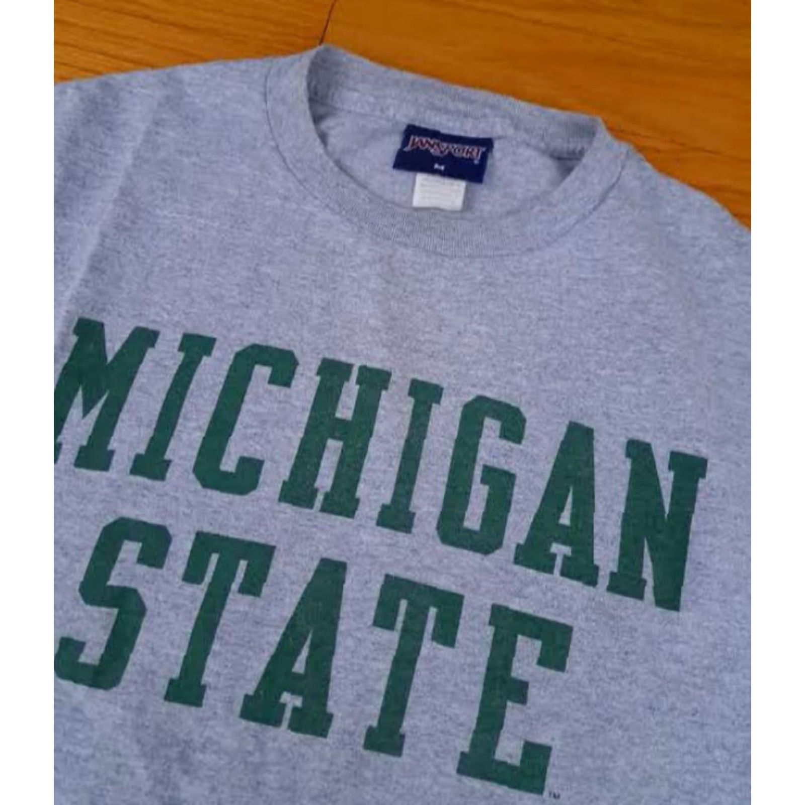 Jansport VINTAGE Michigan State Spartans Grey Medium T-Shirt Jansport Basketball Size US M / EU 48-50 / 2 - 2 Thumbnail