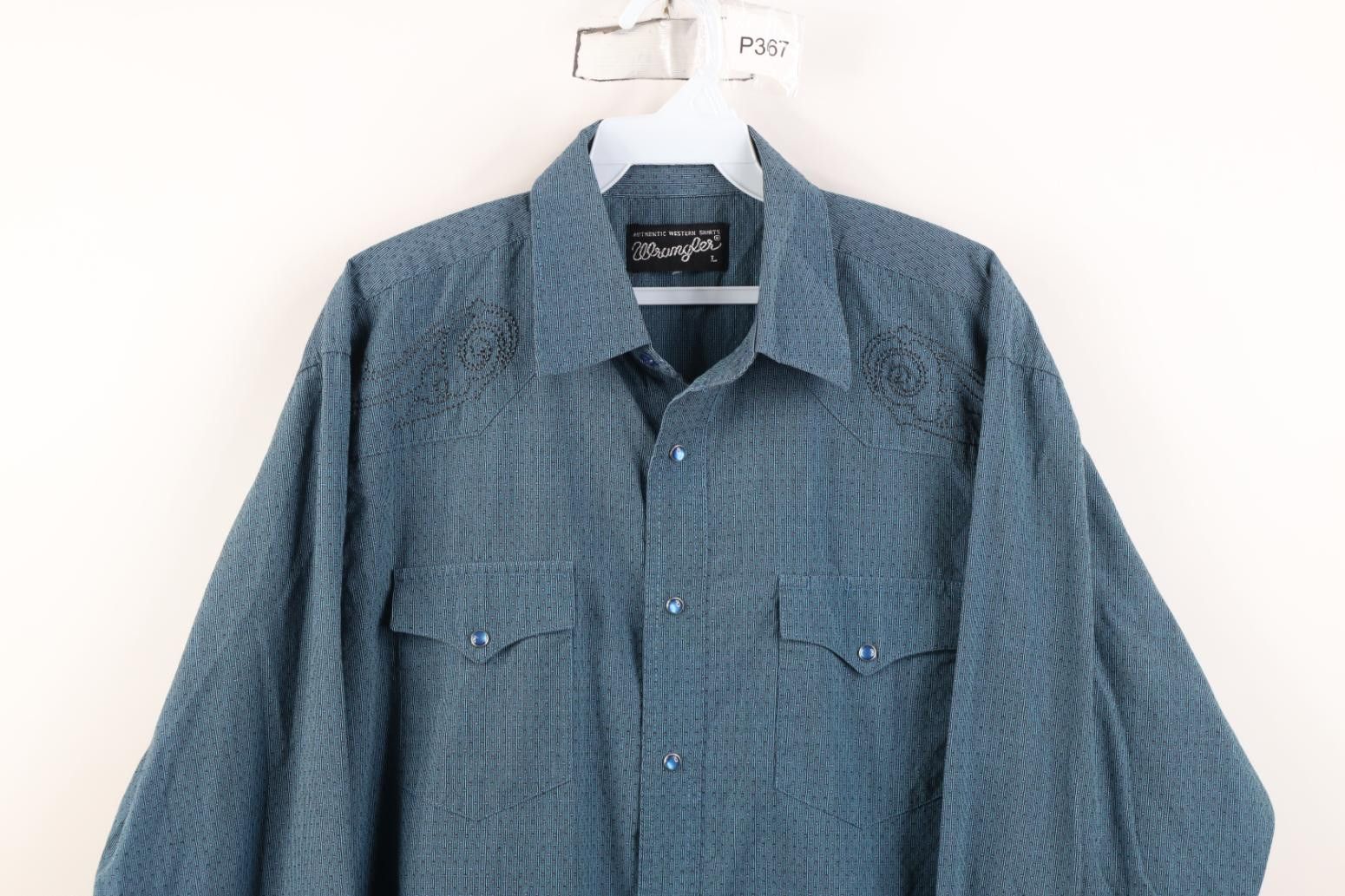 Wrangler Vintage 90s Wrangler Dot Cowboy Western Snap Button Shirt Size US L / EU 52-54 / 3 - 2 Thumbnail