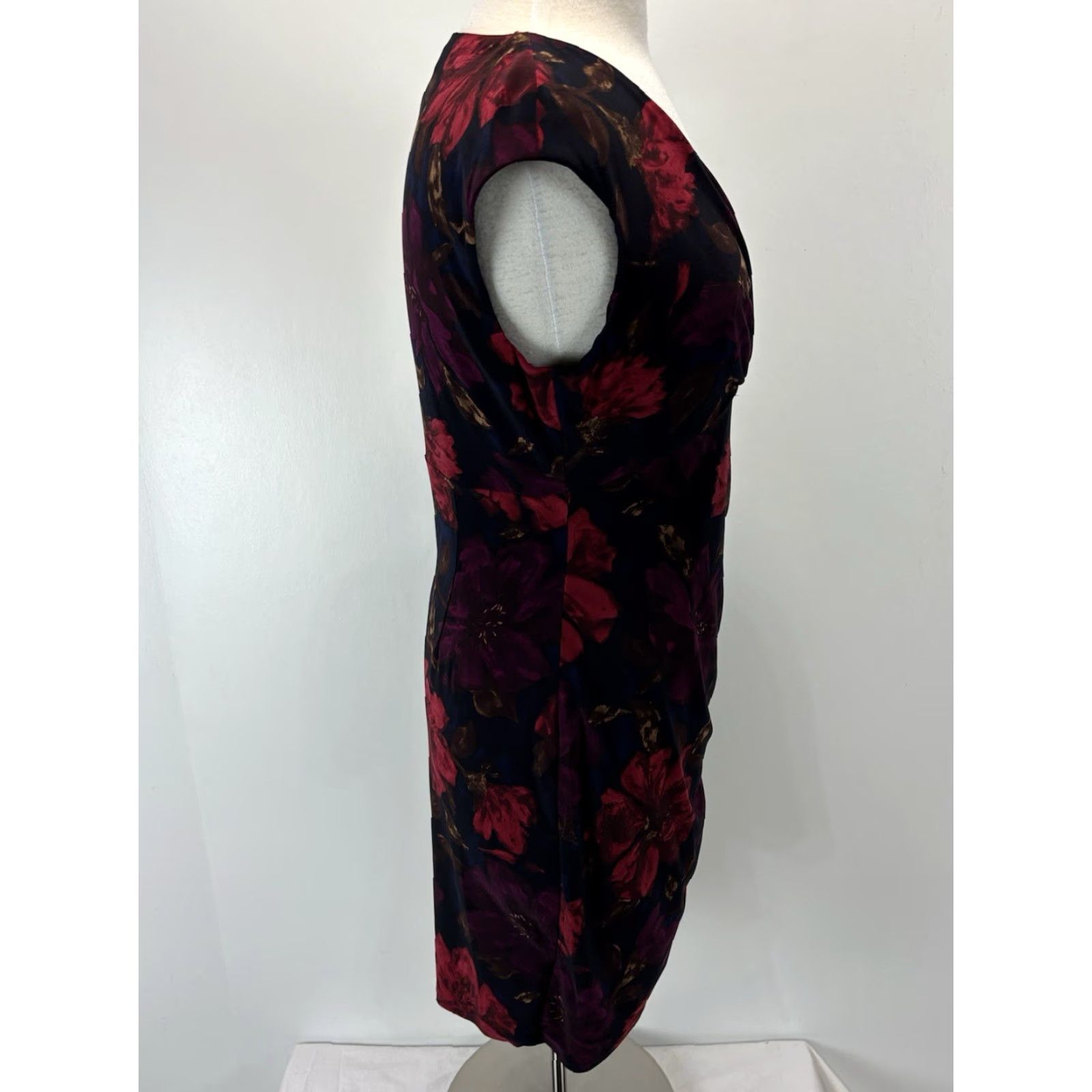 Ralph Lauren Lauren Ralph Lauren Faux Wrap Dress Sz 12p Petite Stretch Dark Floral Career Size XL / US 12-14 / IT 48-50 - 4 Thumbnail