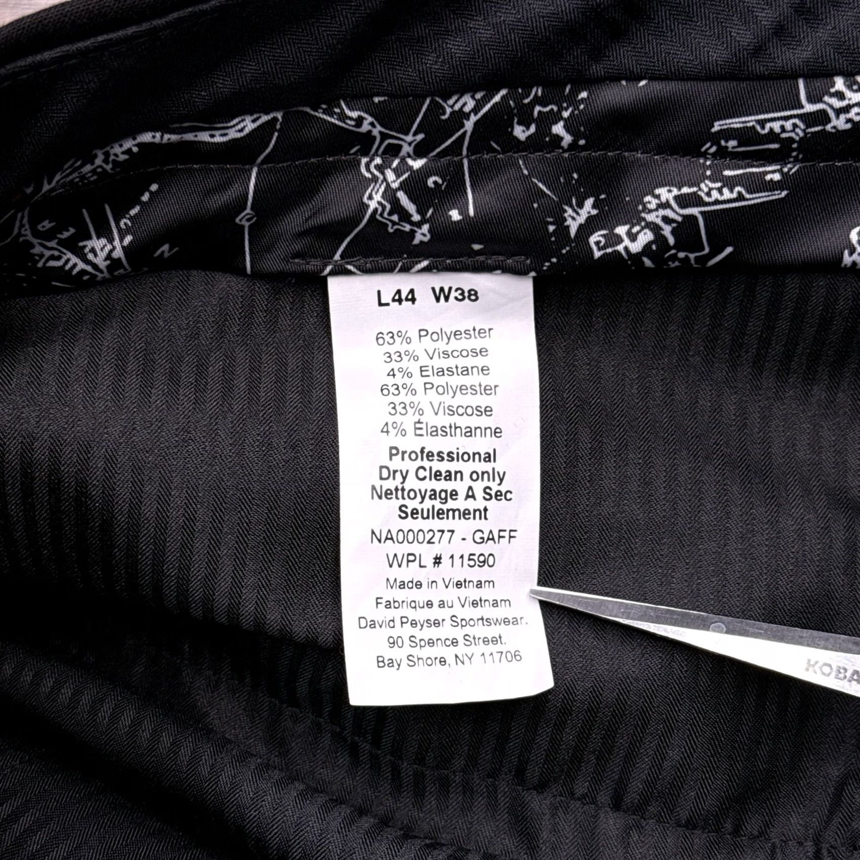 Nautica Nautica Dress Pants Mens 38x32 Black Straight Leg Flat Front Dry Clean Only Regular Fit Wedding Business Formal Pants Size US 38 / EU 54 - 5 Thumbnail