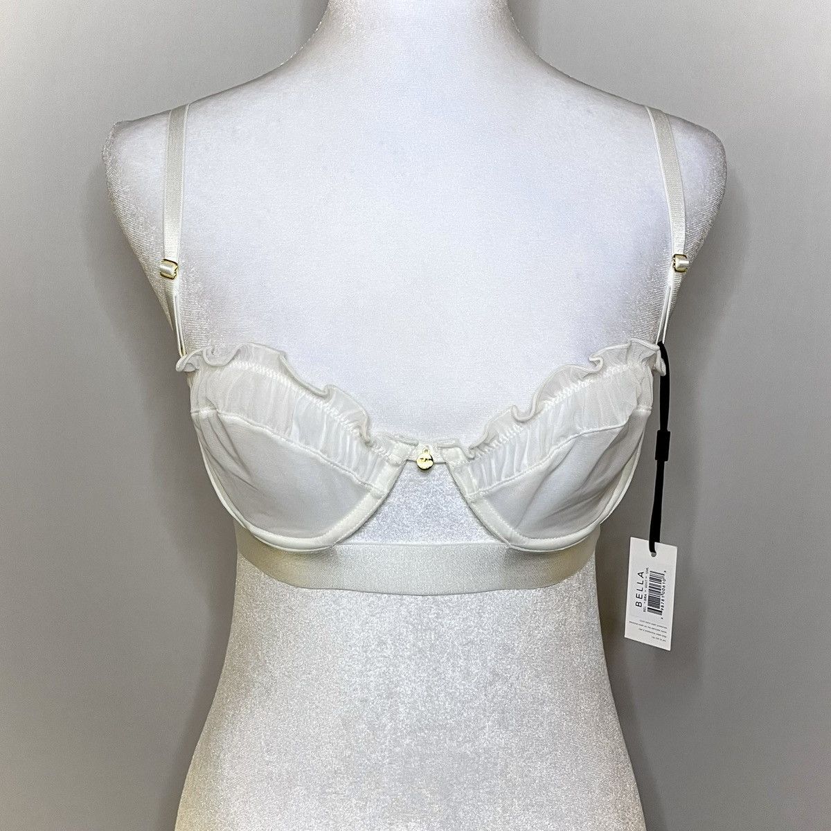 Other NWT Forever and a Day Bella Sheer Ruffle Trim Balconette Bra Size ONE SIZE - 10 Thumbnail