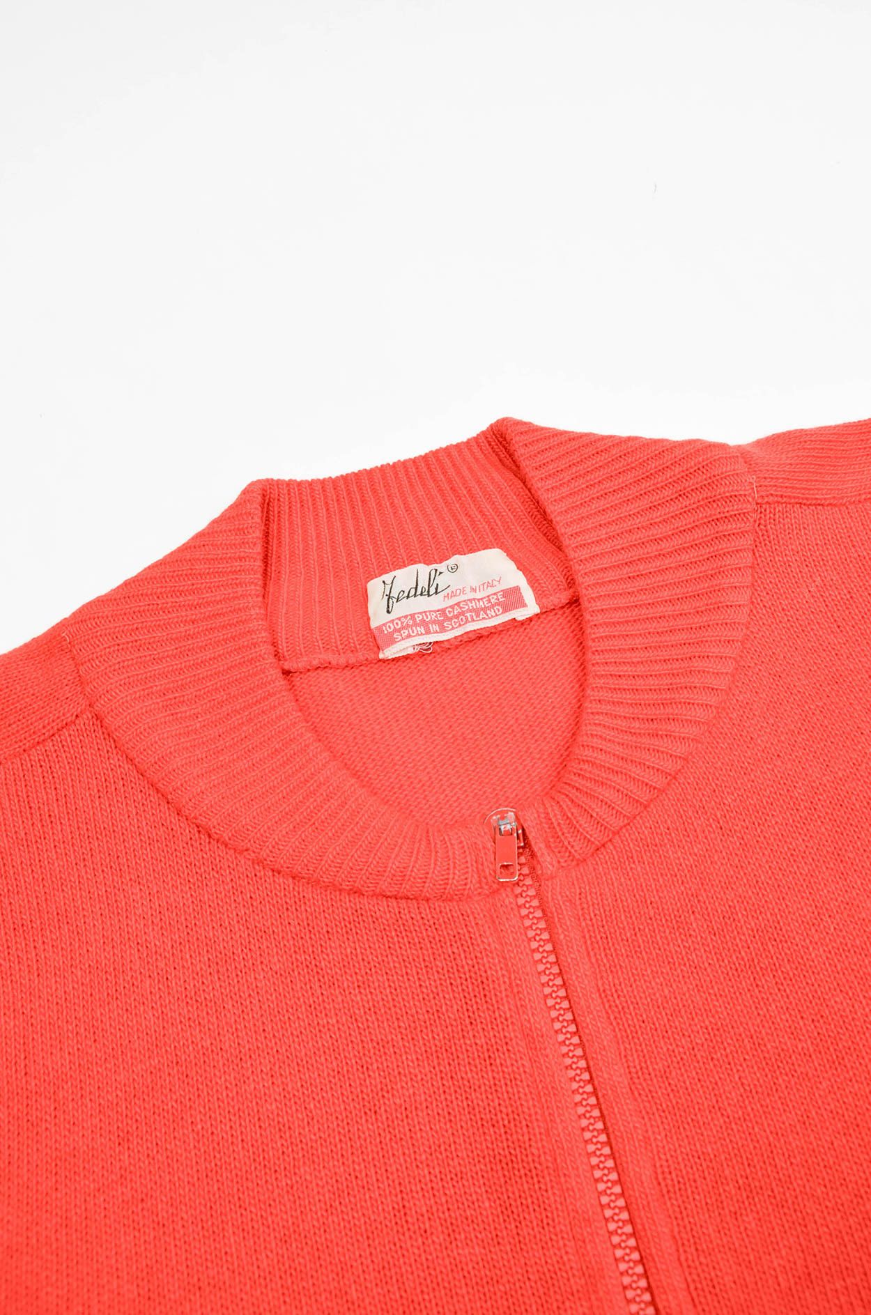 Fedeli Fedeli Red Cashmere Zip-Up Cardigan - Size IT50 Size US M / EU 48-50 / 2 - 5 Thumbnail