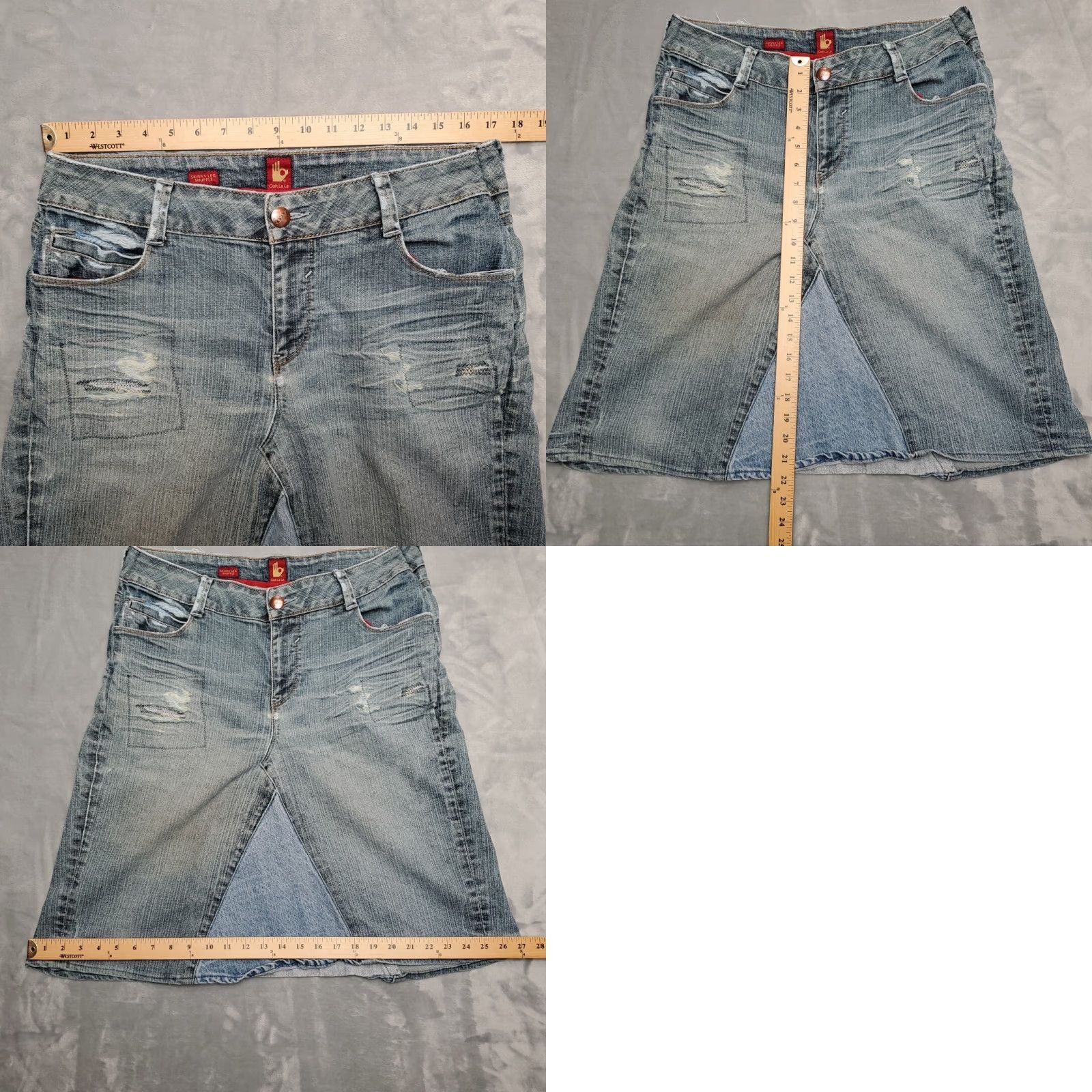 Vintage VINTAGE Sasson Denim Skirt Womens 34 Waist Blue Jeans Grunge Y2K Distressed Skirt Mens? Size 24" / US 00 / IT 34 - 8 Thumbnail