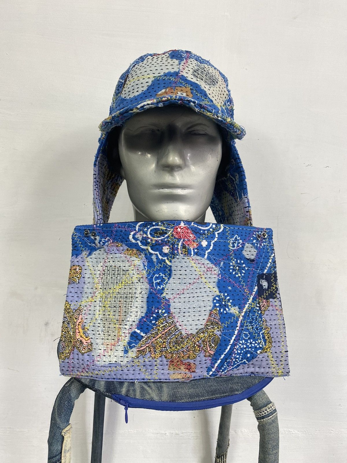 Handmade Custom Made Distressed Paisley Boro patchwork hats by Ahado Size ONE SIZE - 11 Thumbnail