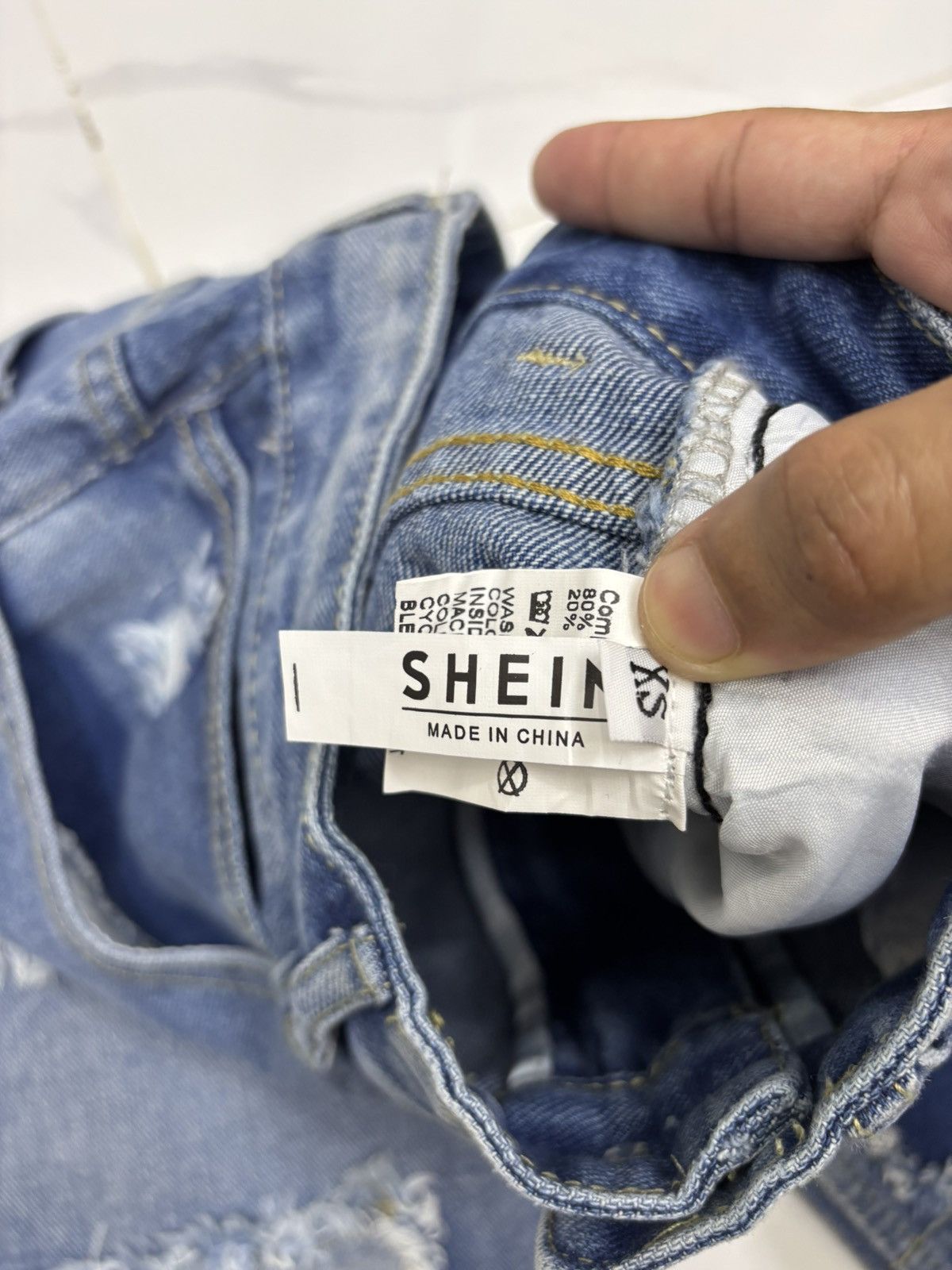 Kapital SHEIN Kapital Patchwork Tapered Leg Distressed Denim Size 30" / US 8 / IT 44 - 9 Thumbnail