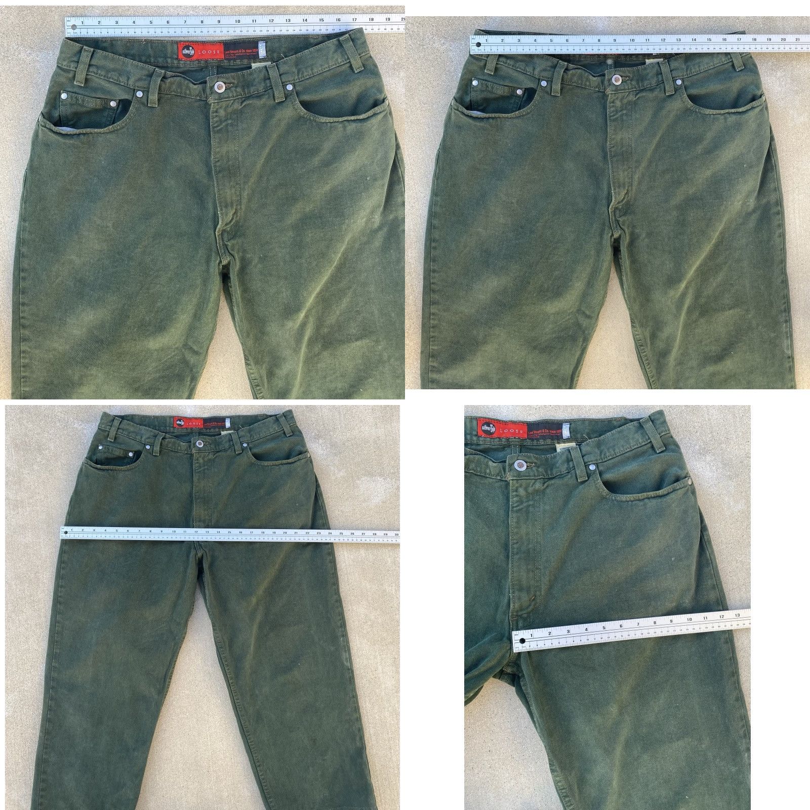 Vintage VINTAGE Levi’s SilverTab Loose Fit Jeans Green Denim 38 25.5 Inseam 5-Pocket USA Grunge 90s Mens Size US 38 / EU 54 - 11 Thumbnail