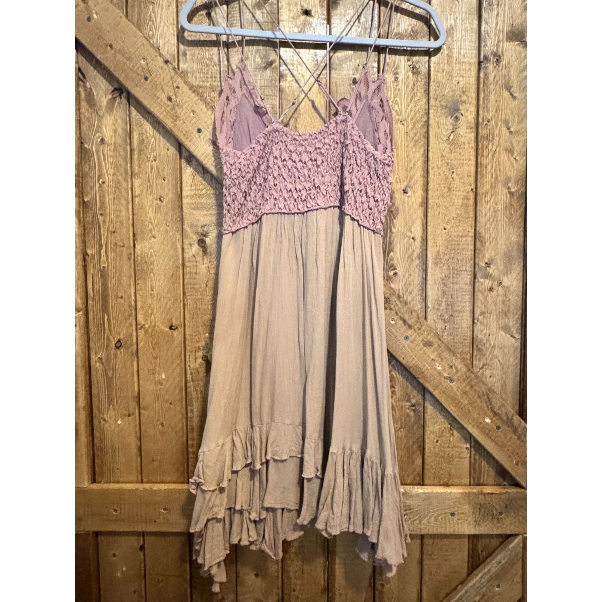 Free People Free People Mauve Pink Lace Dress M flowy bohemian boho flar Size M / US 6-8 / IT 42-44 - 3 Thumbnail